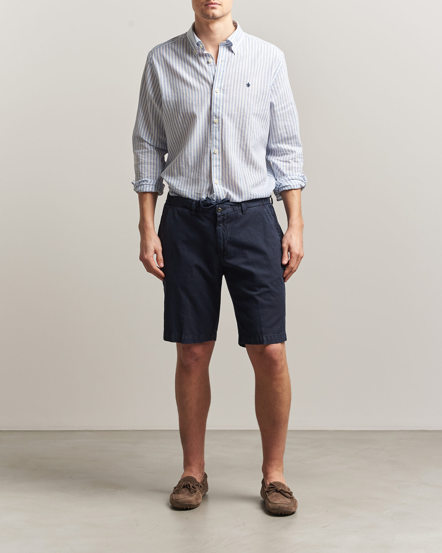 Herren | Hemden | Morris | Douglas Striped Linen Shirt Blue/White