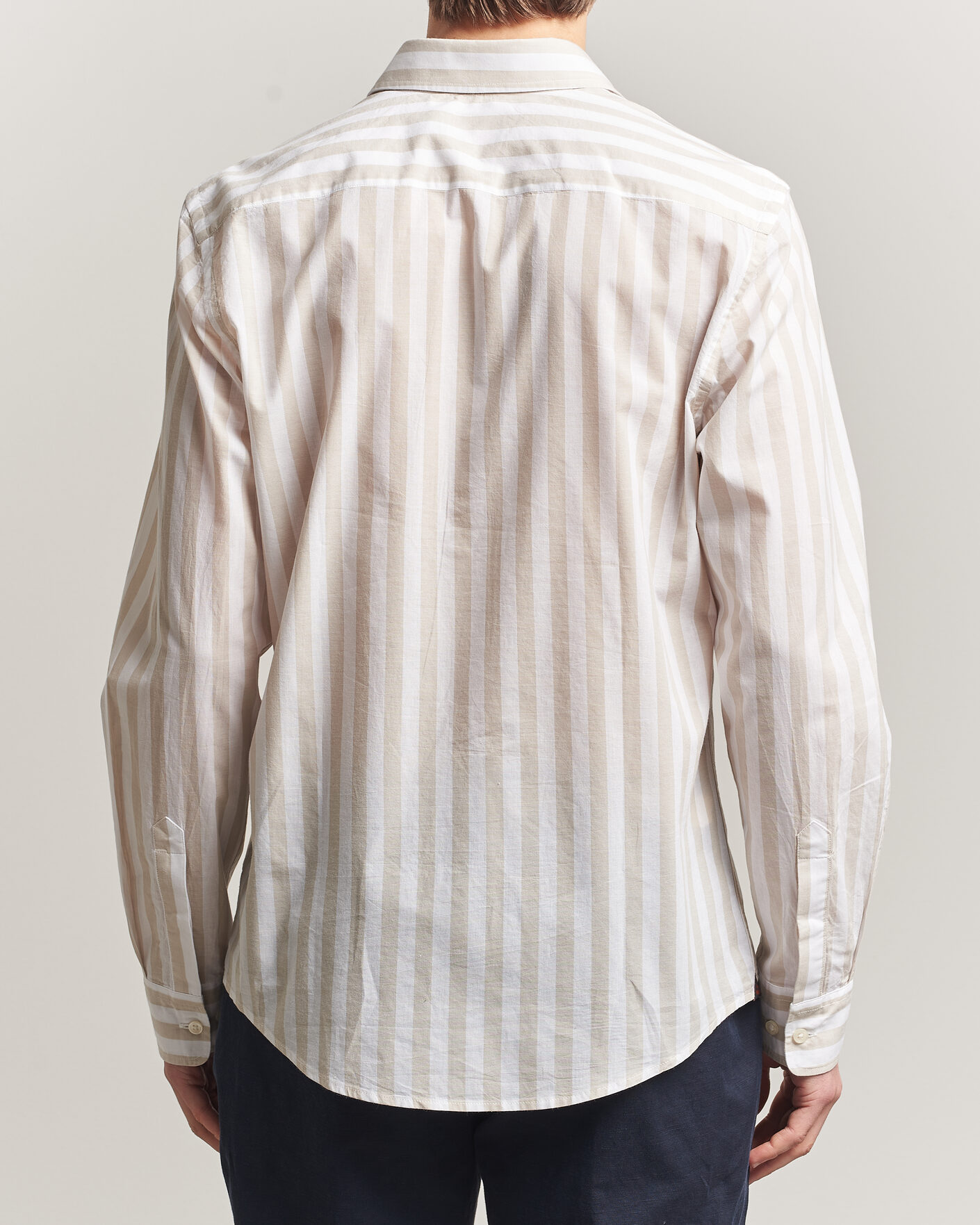 Herren | Hemden | Morris | Summer Striped Lighweight Shirt Khaki/White