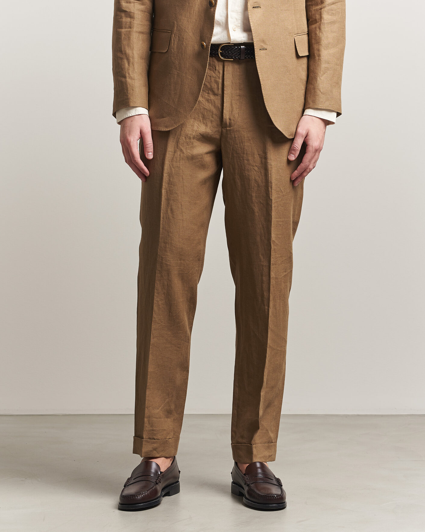 Herren | Hosen | Polo Ralph Lauren | Linen Pleated Trousers Light Sable