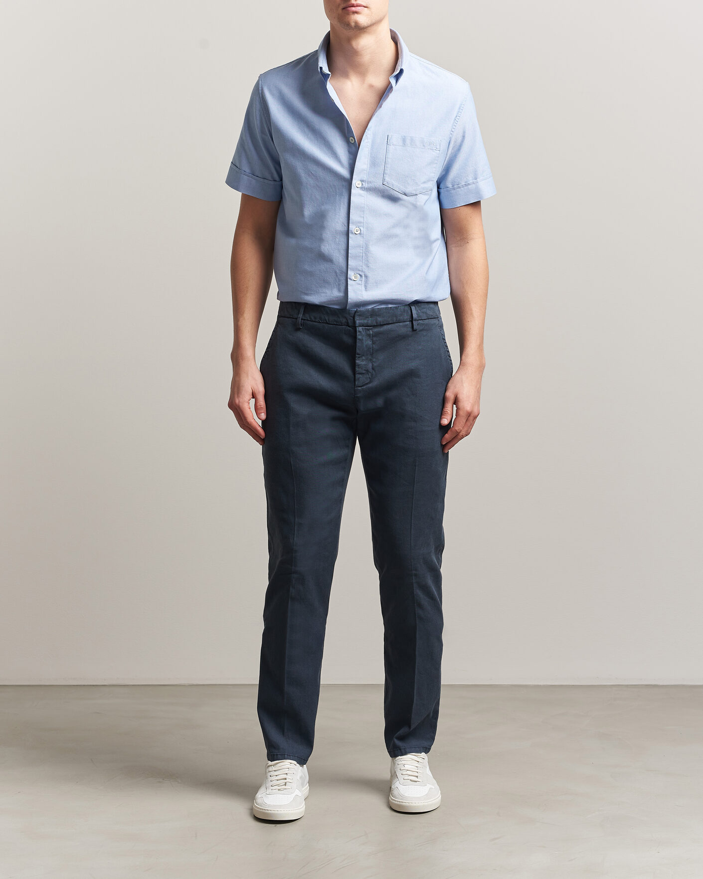 Herren | Hosen | Dondup | Spiritisimo Linen Stretch Chinos Navy