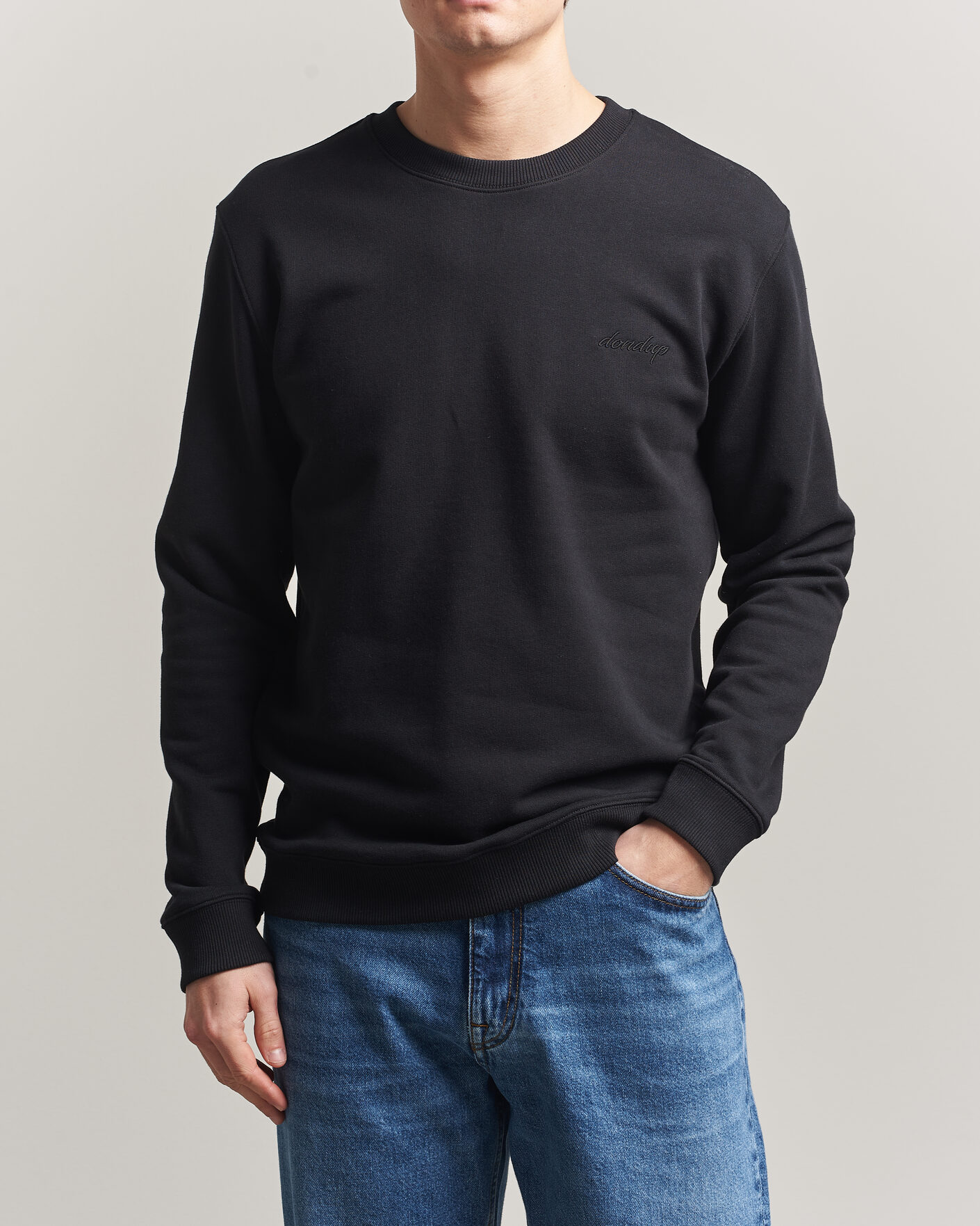Herren | Pullover | Dondup | Logo Crew Neck Sweatshirt Black