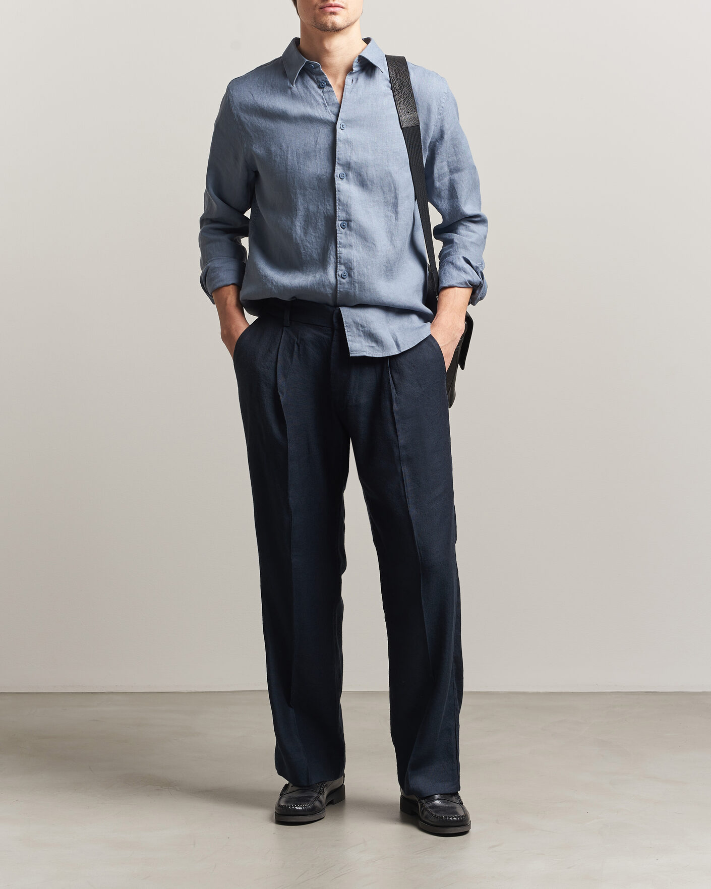 Herren | Hosen | NN07 | Kay Linen/Viscose Drawstring Trousers Deep Navy