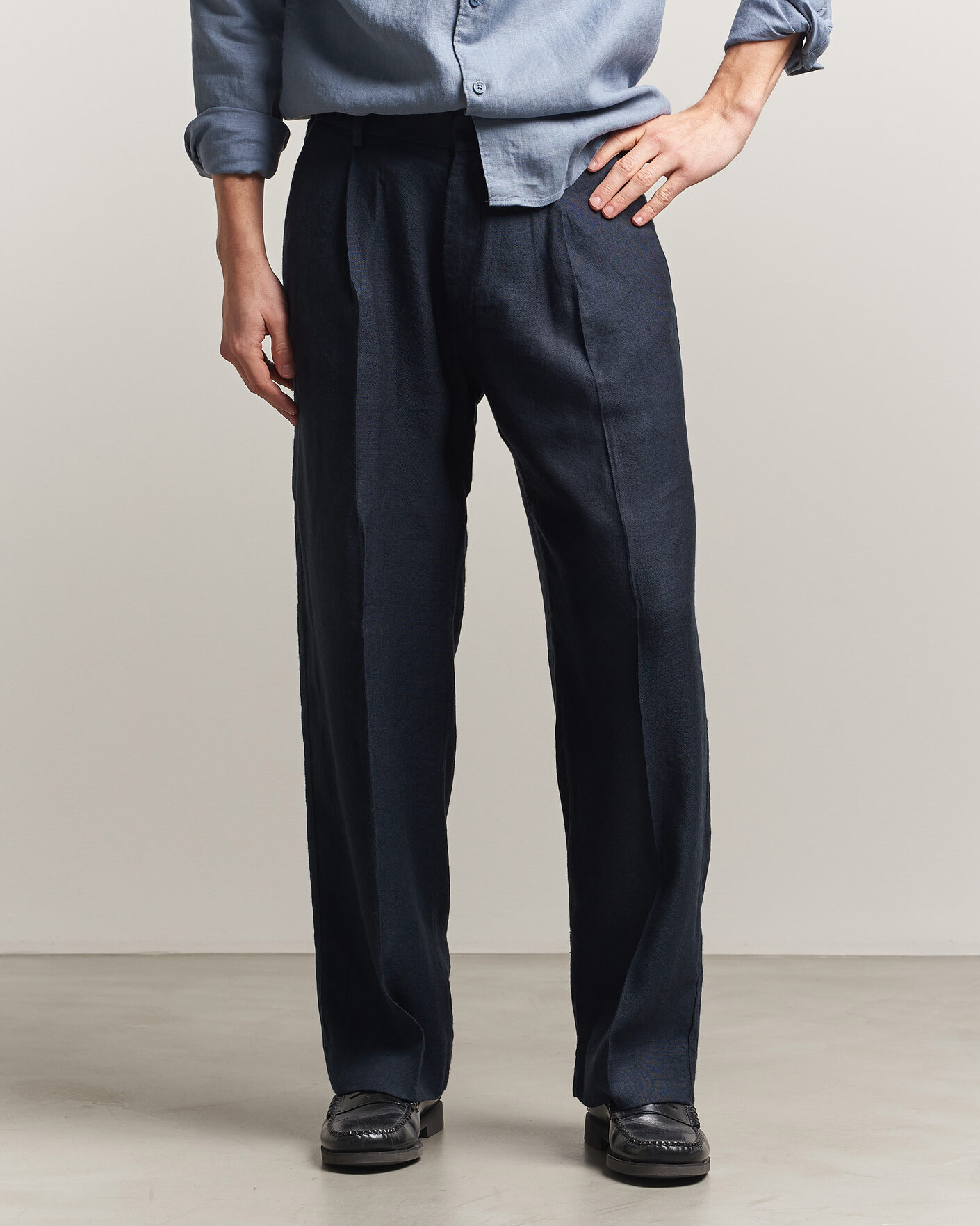 Herren | Hosen | NN07 | Kay Linen/Viscose Drawstring Trousers Deep Navy