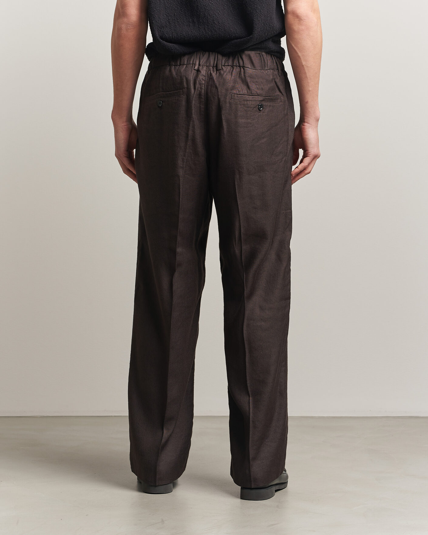 Herren | Hosen | NN07 | Kay Linen/Viscose Drawstring Trousers Deep Truffle
