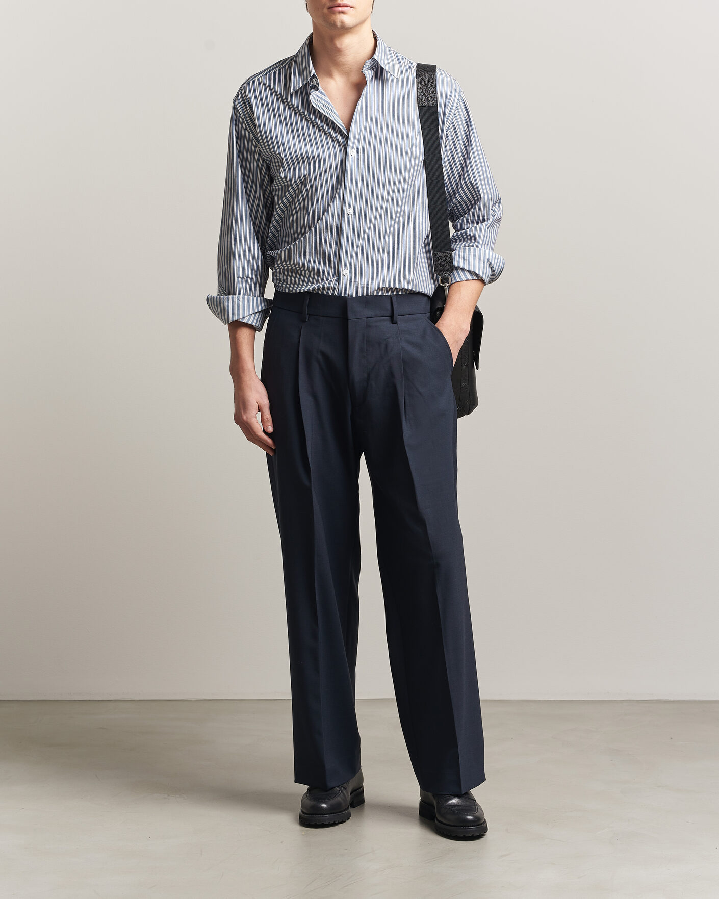 Herren | Hosen | NN07 | Kay Summer Wool Drawstring Trousers Deep Navy