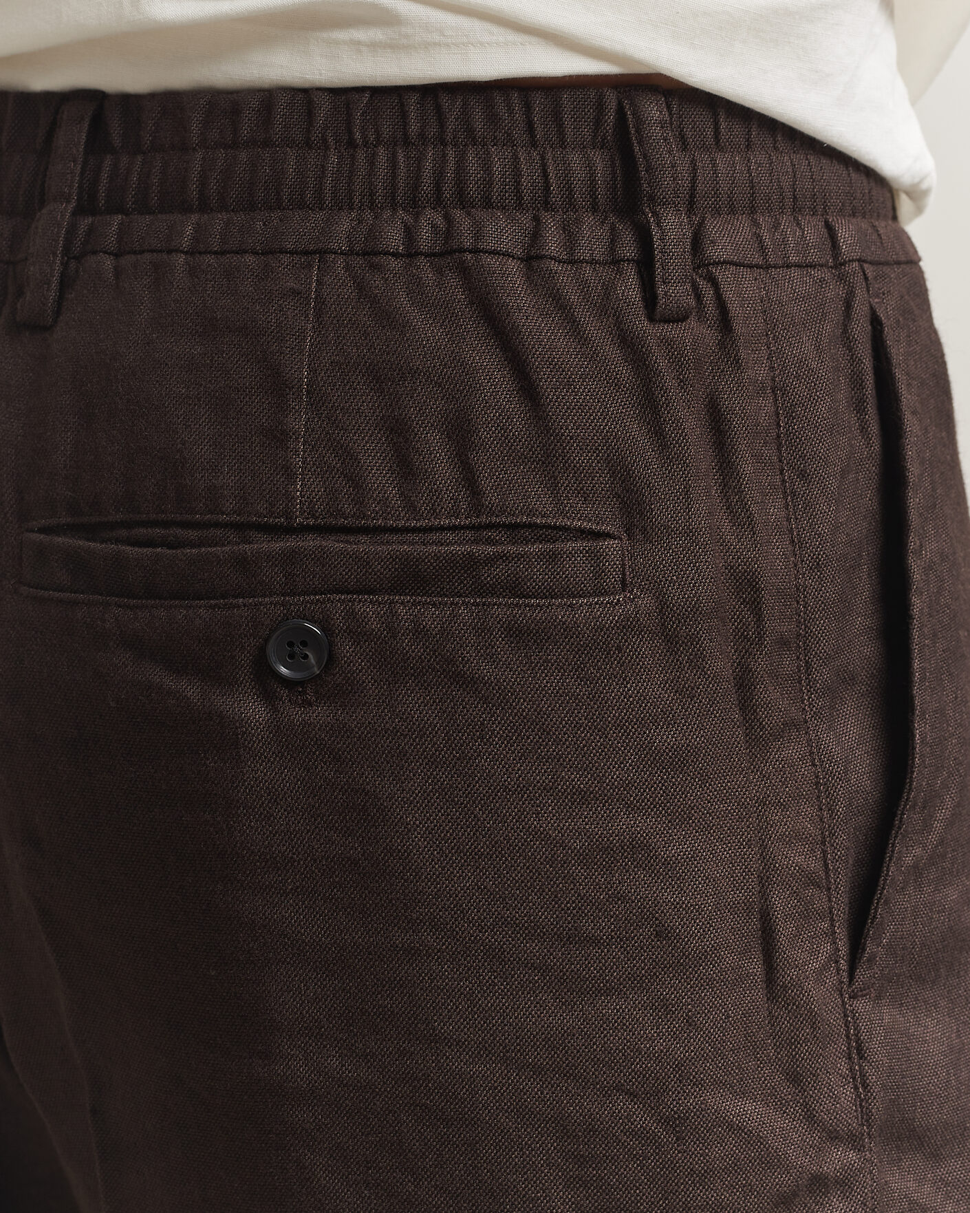 Herren | Shorts | NN07 | Billie Linen/Viscose Drawstring Shorts Deep Truffle