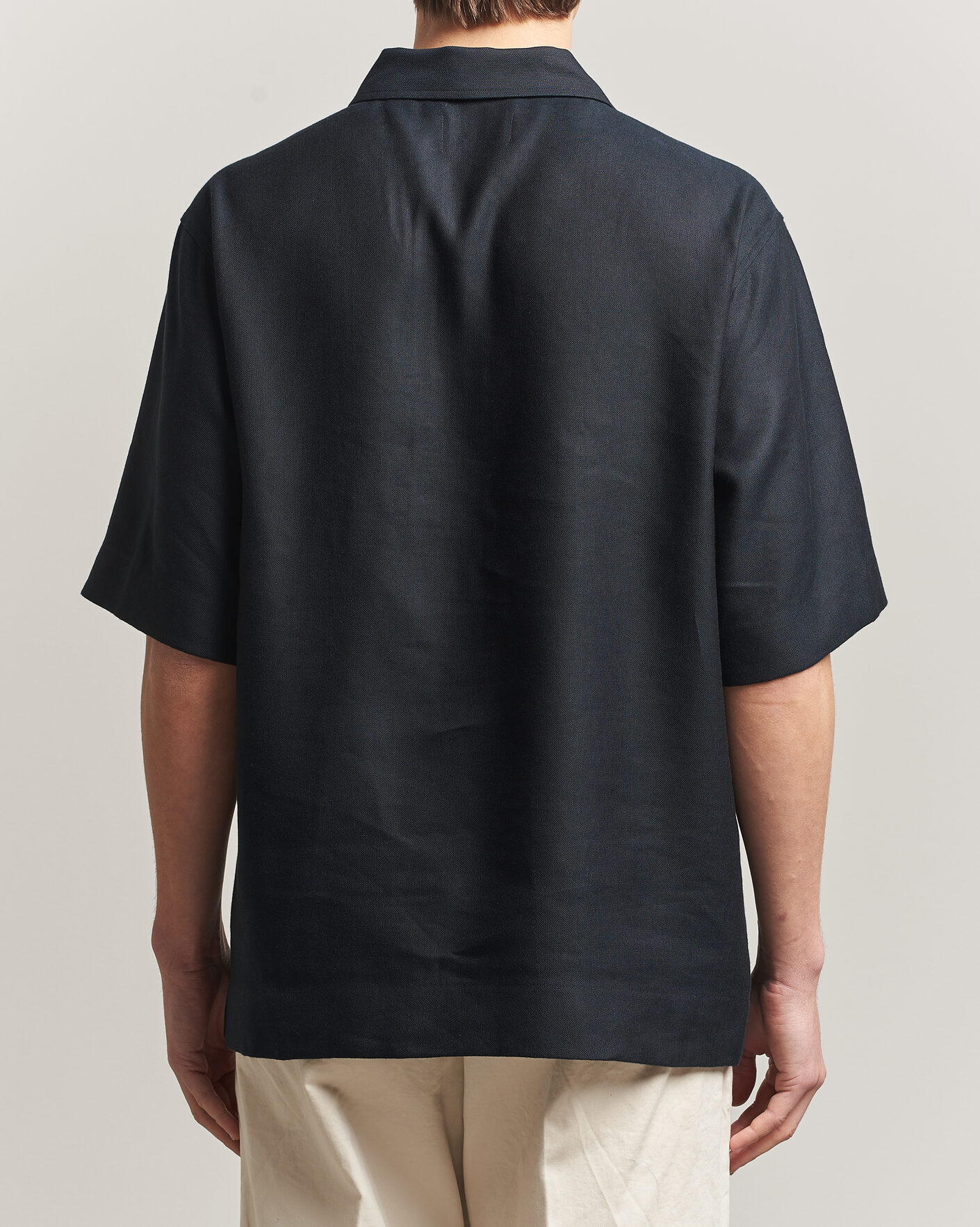 Herren | Poloshirts | NN07 | Bruno Linen/Viscose Half Zip Polo Black