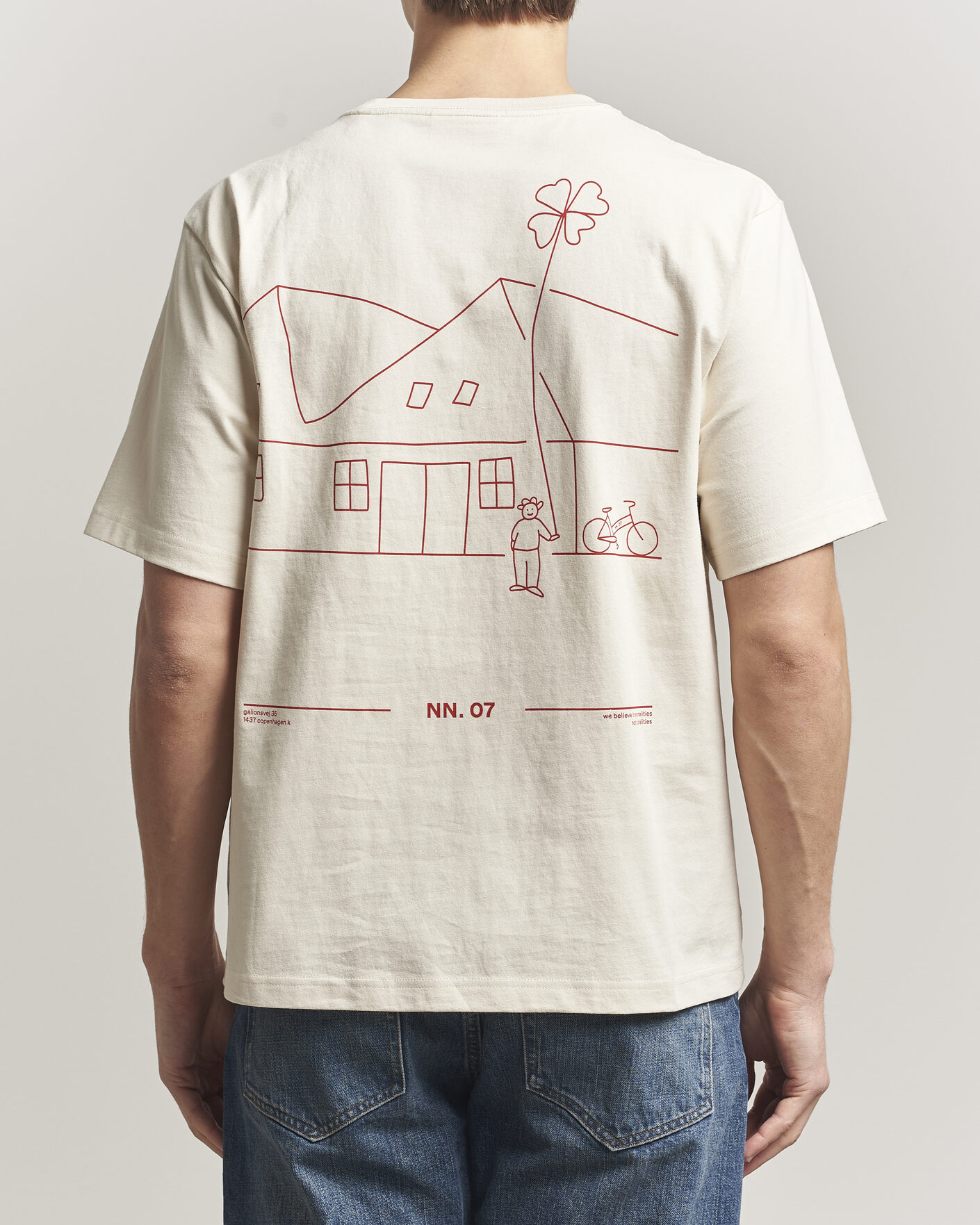 Herren | T-Shirts | NN07 | Jett Washed Printed Crew Neck T-Shirt Ivory