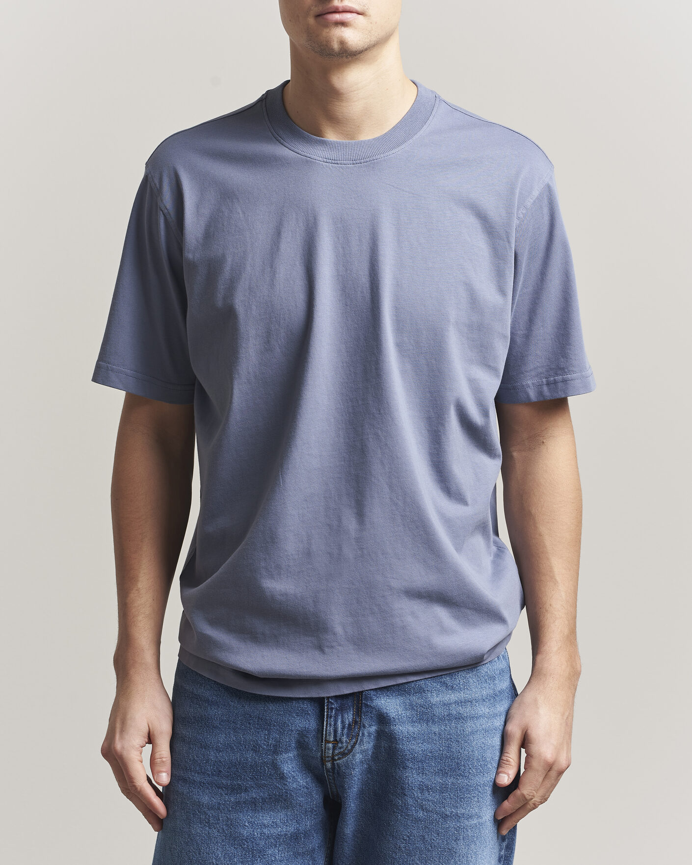 Herren | T-Shirts | NN07 | Adam Pima Crew Neck T-Shirt Stone Blue