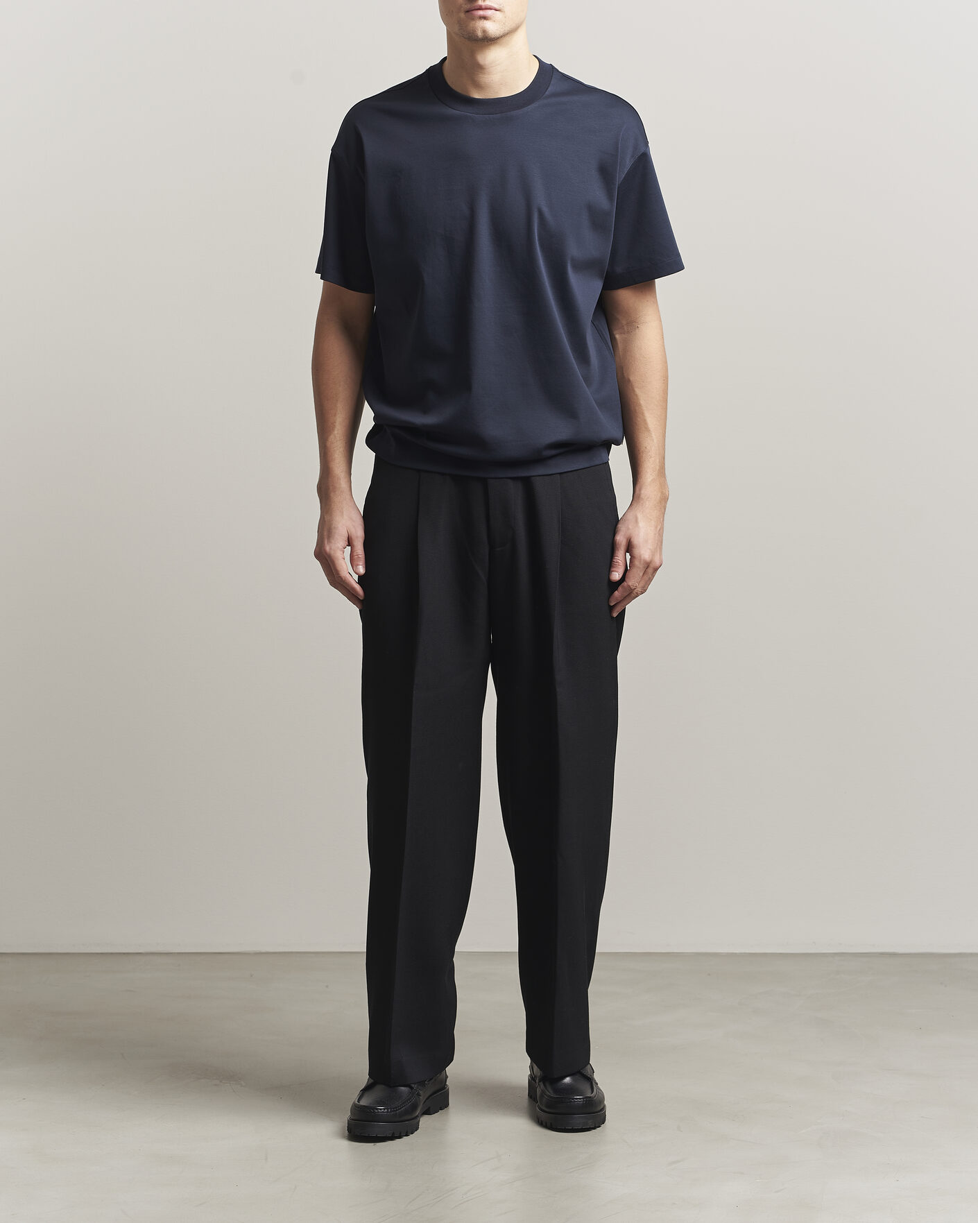 Herren | T-Shirts | NN07 | Lionel Mercerized Crew Neck T-Shirt Navy Blue