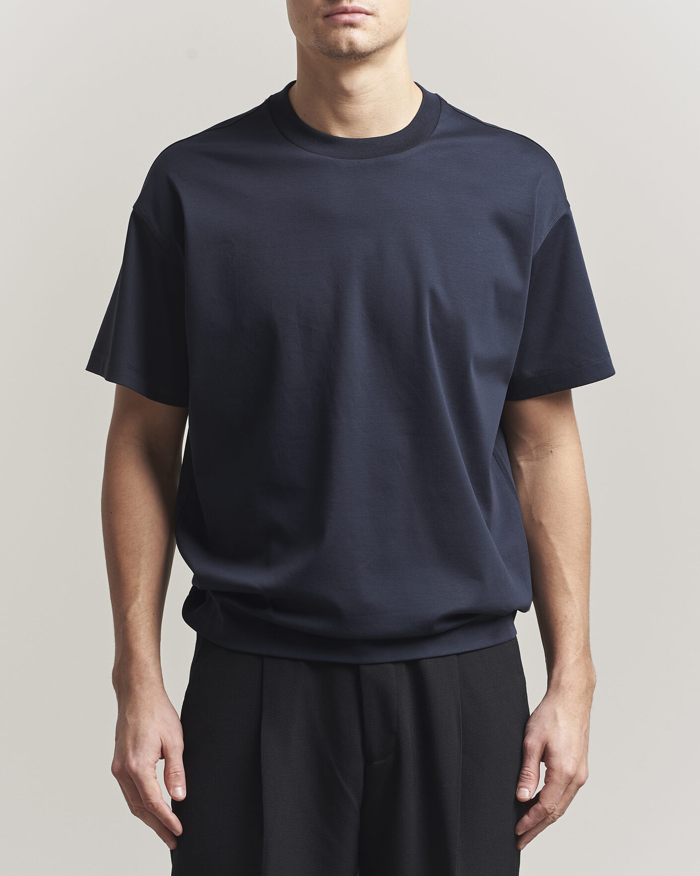 Herren | T-Shirts | NN07 | Lionel Mercerized Crew Neck T-Shirt Navy Blue