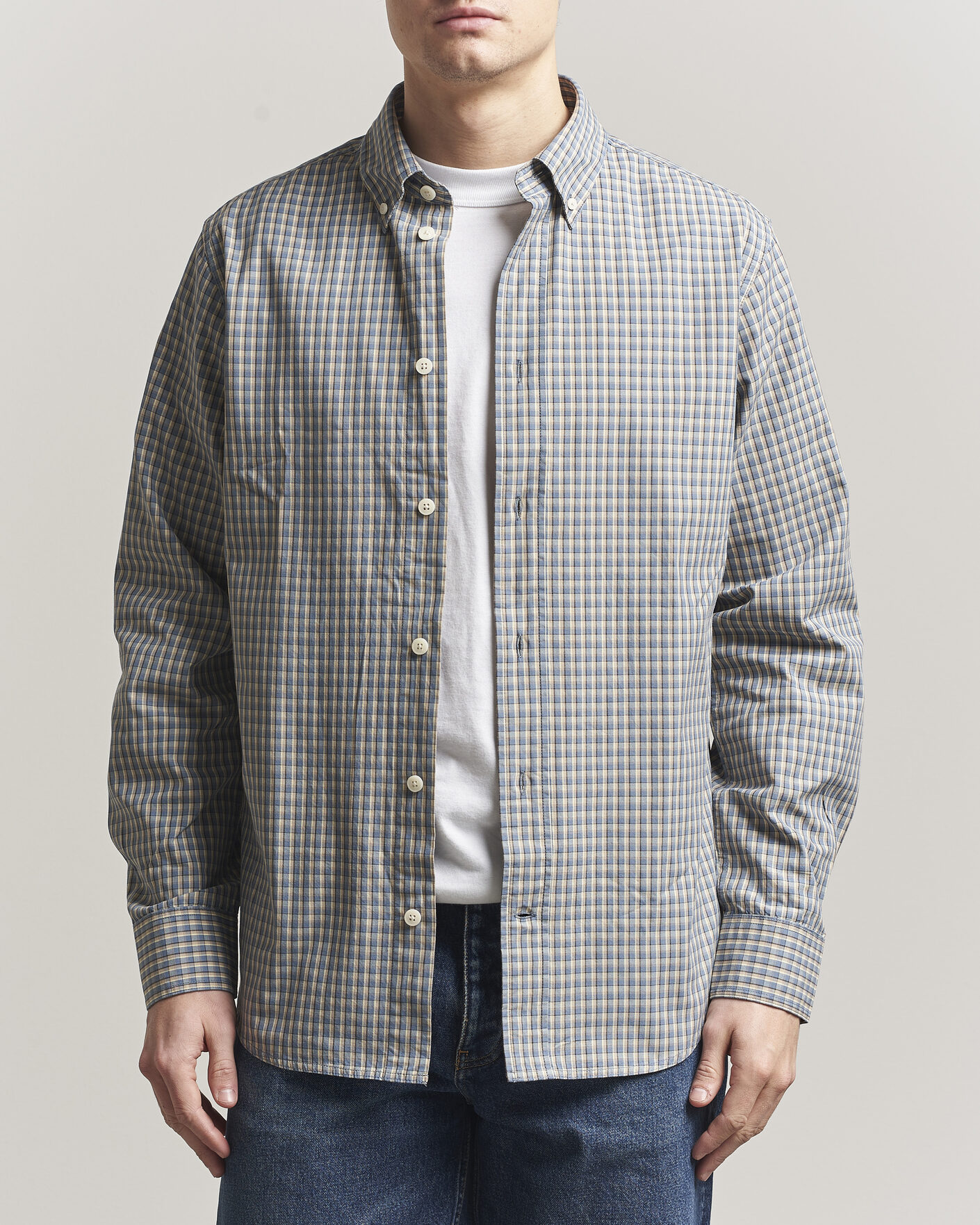 Herren | Hemden | NN07 | Colby Brushed Cotton Shirt Blue Check
