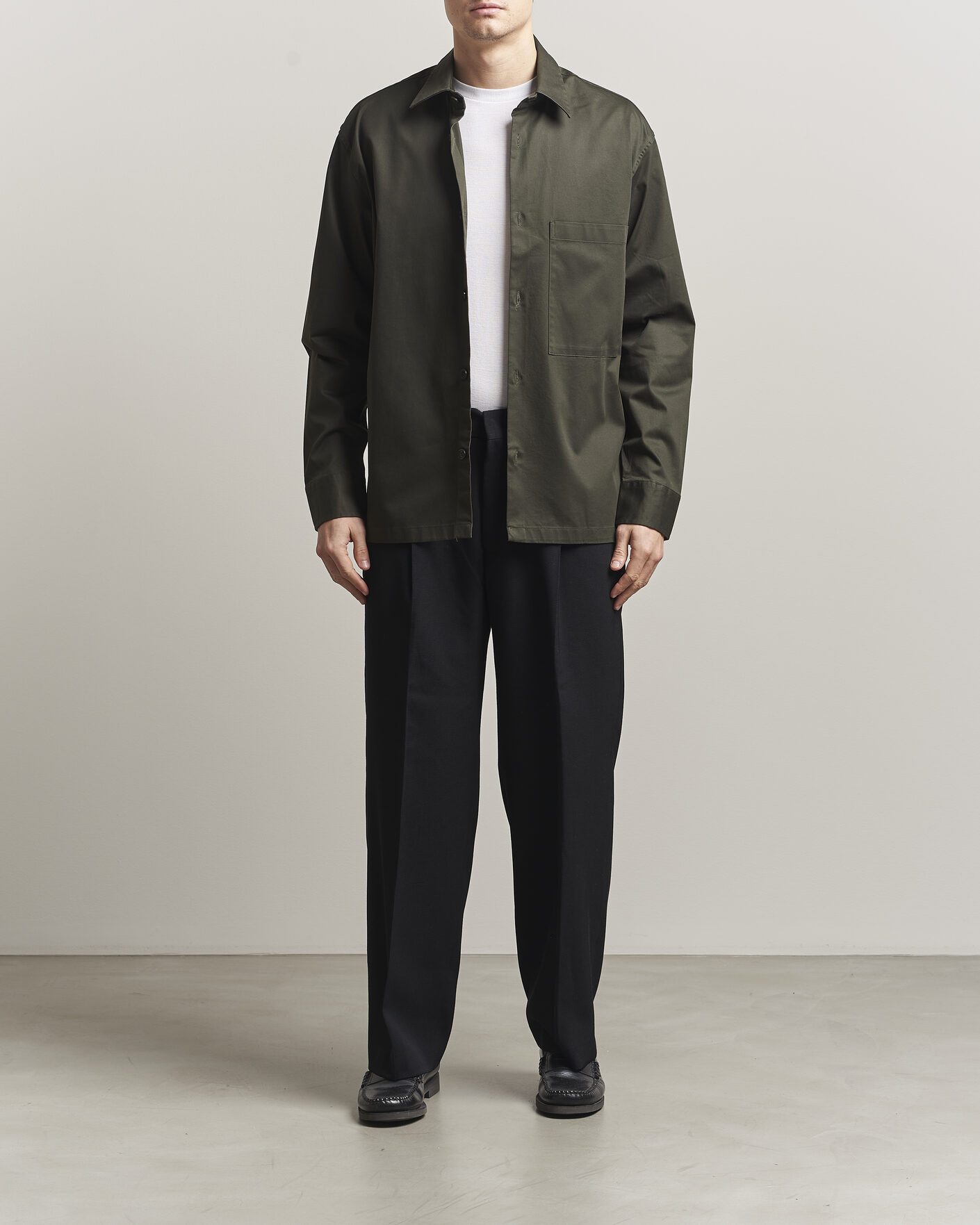 Herren | Hemden | NN07 | Freddy Cotton Overshirt Dark Army