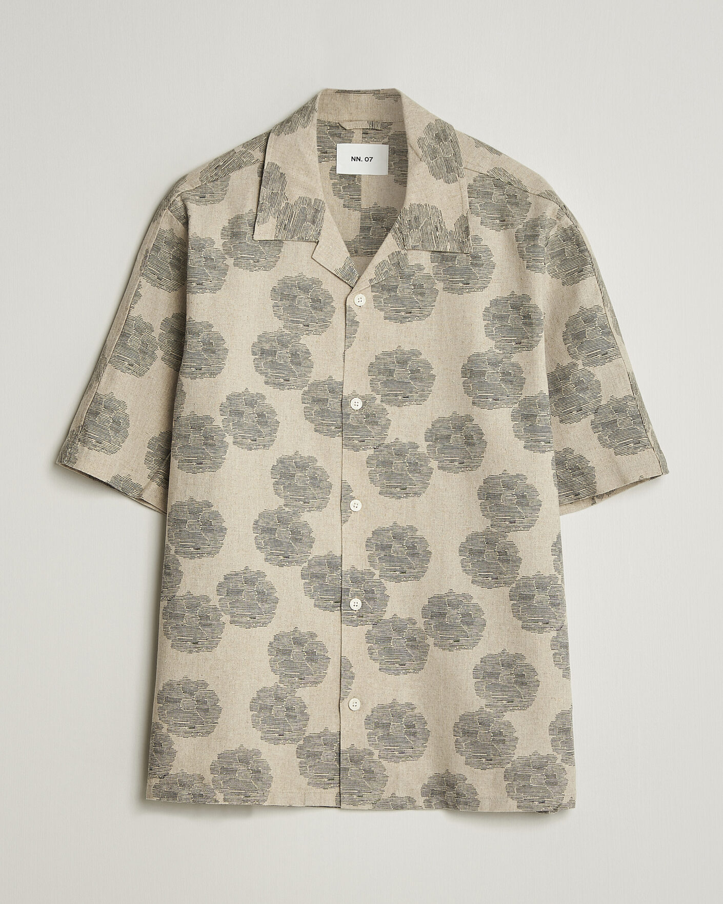 Herren | Hemden | NN07 | Ole Printed Short Sleeve Shirt Oatmeal