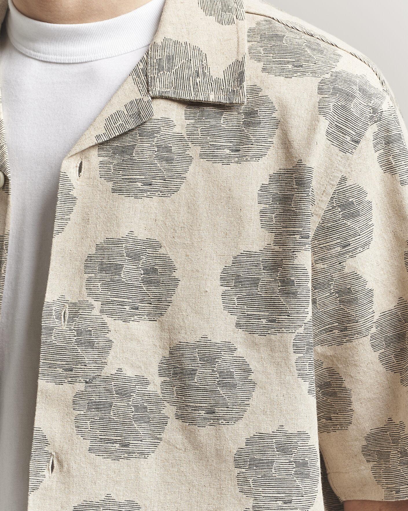 Herren | Hemden | NN07 | Ole Printed Short Sleeve Shirt Oatmeal