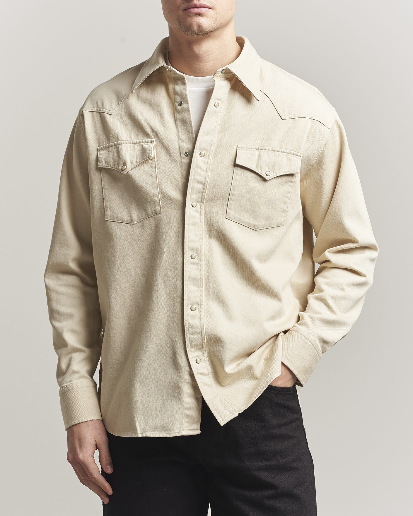 Herren | Hemden | NN07 | Ricky Western Denim Shirt Ivory