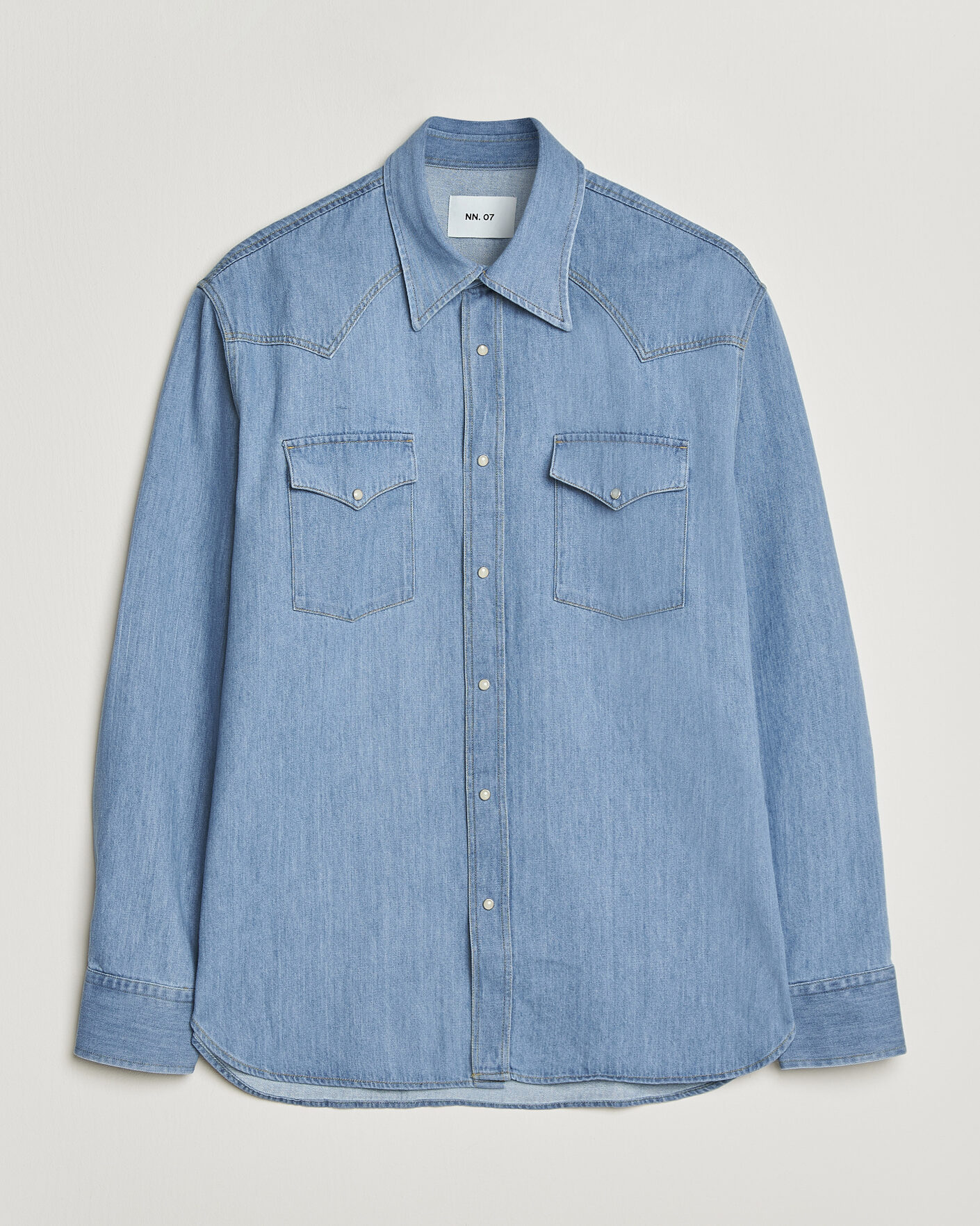 Herren | Hemden | NN07 | Ricky Western Denim Shirt Light Indigo