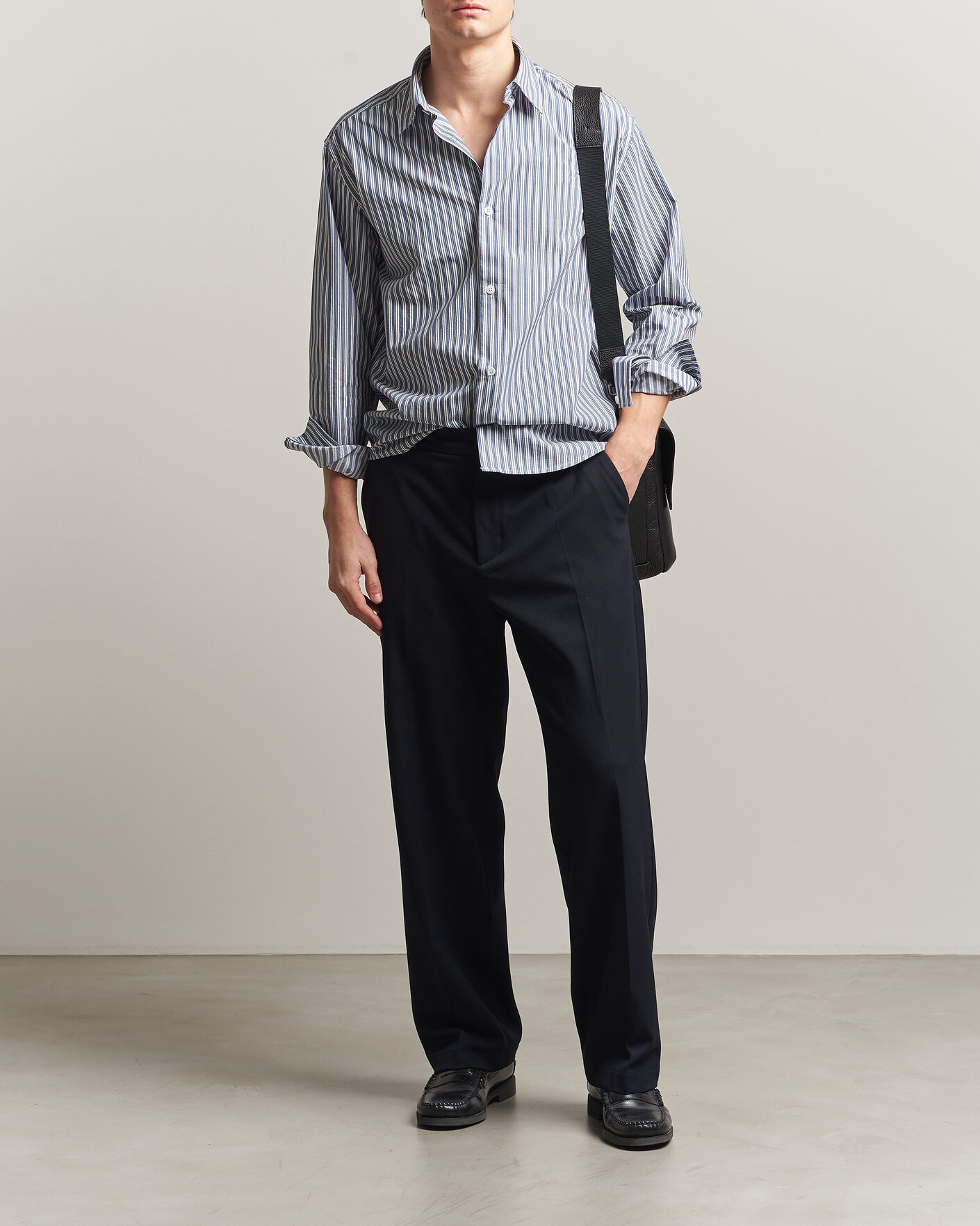 Herren | Hemden | NN07 | Freddy Striped Shirt Sea Spray Green