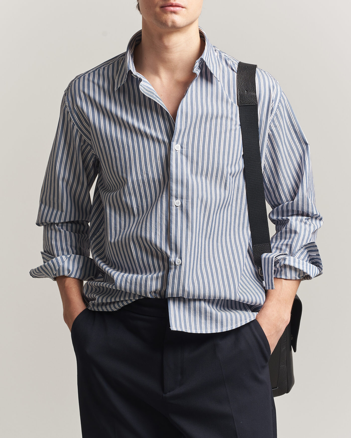 Herren | Hemden | NN07 | Freddy Striped Shirt Sea Spray Green