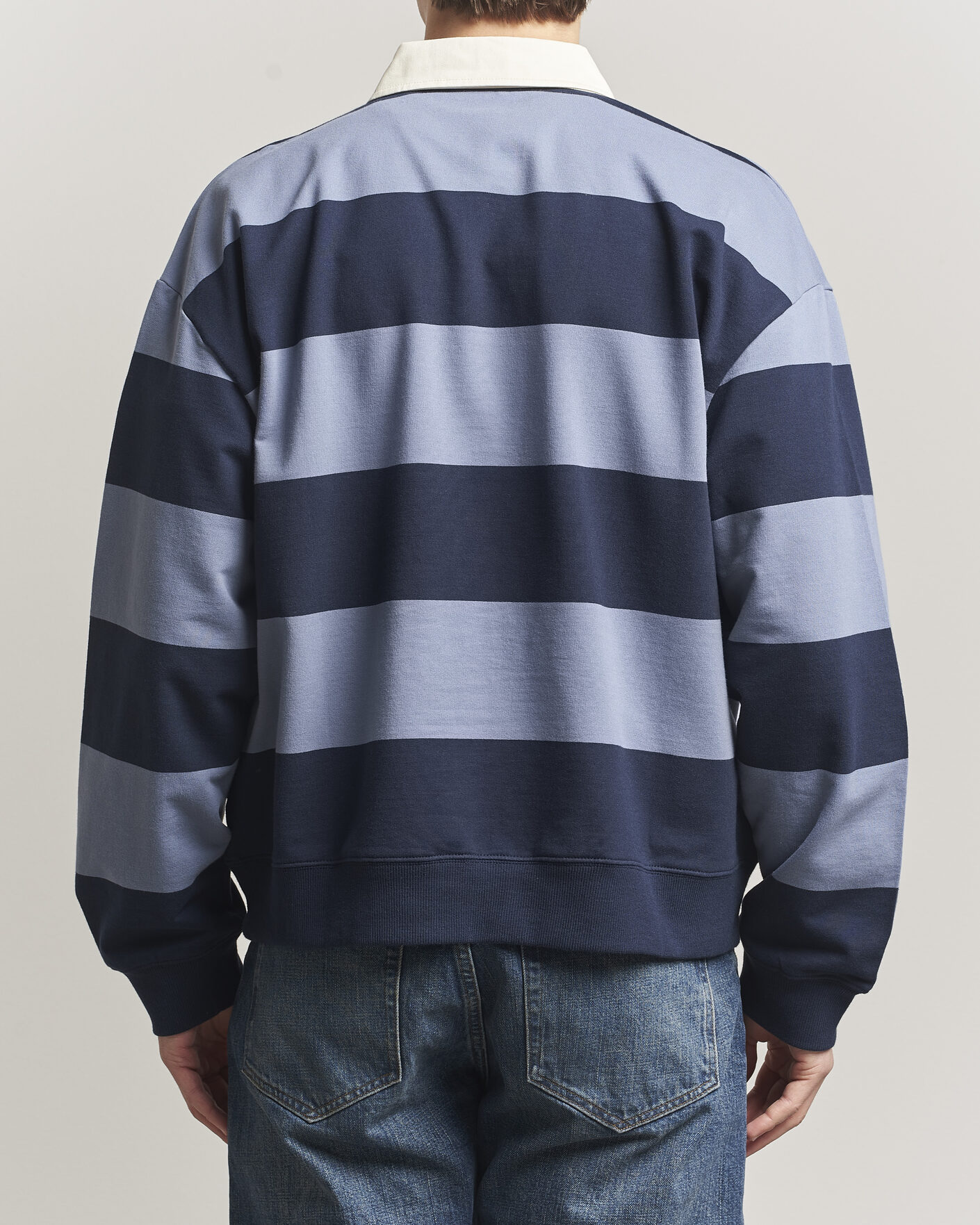 Herren | Pullover | NN07 | David Rugby Sweater Blue Stripe