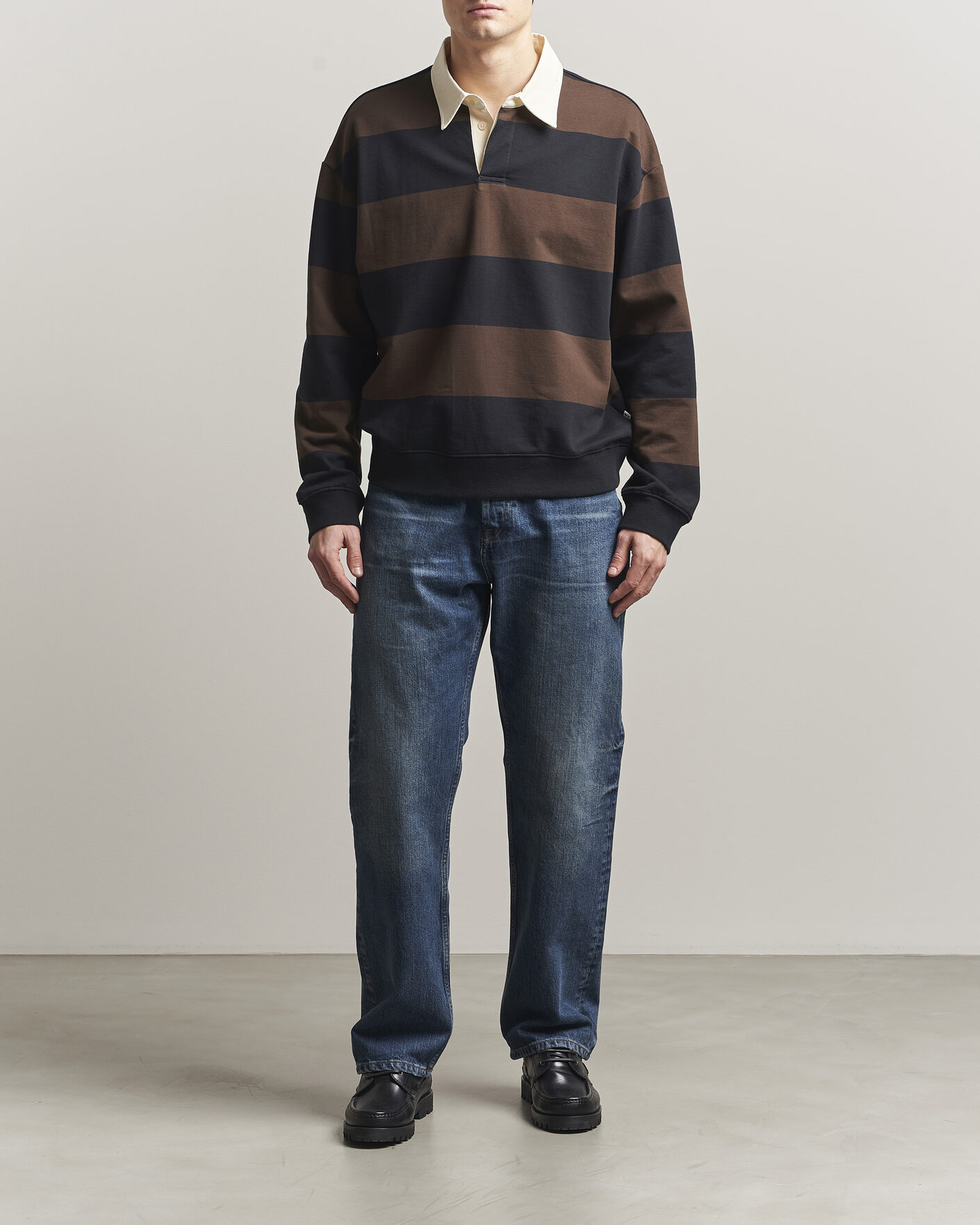 Herren | Pullover | NN07 | David Rugby Sweater Brown Stripe