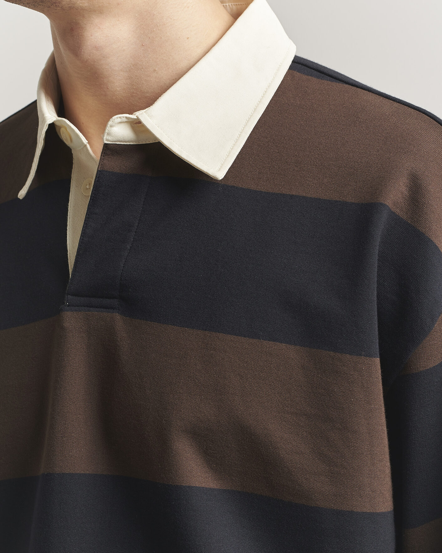 Herren | Pullover | NN07 | David Rugby Sweater Brown Stripe