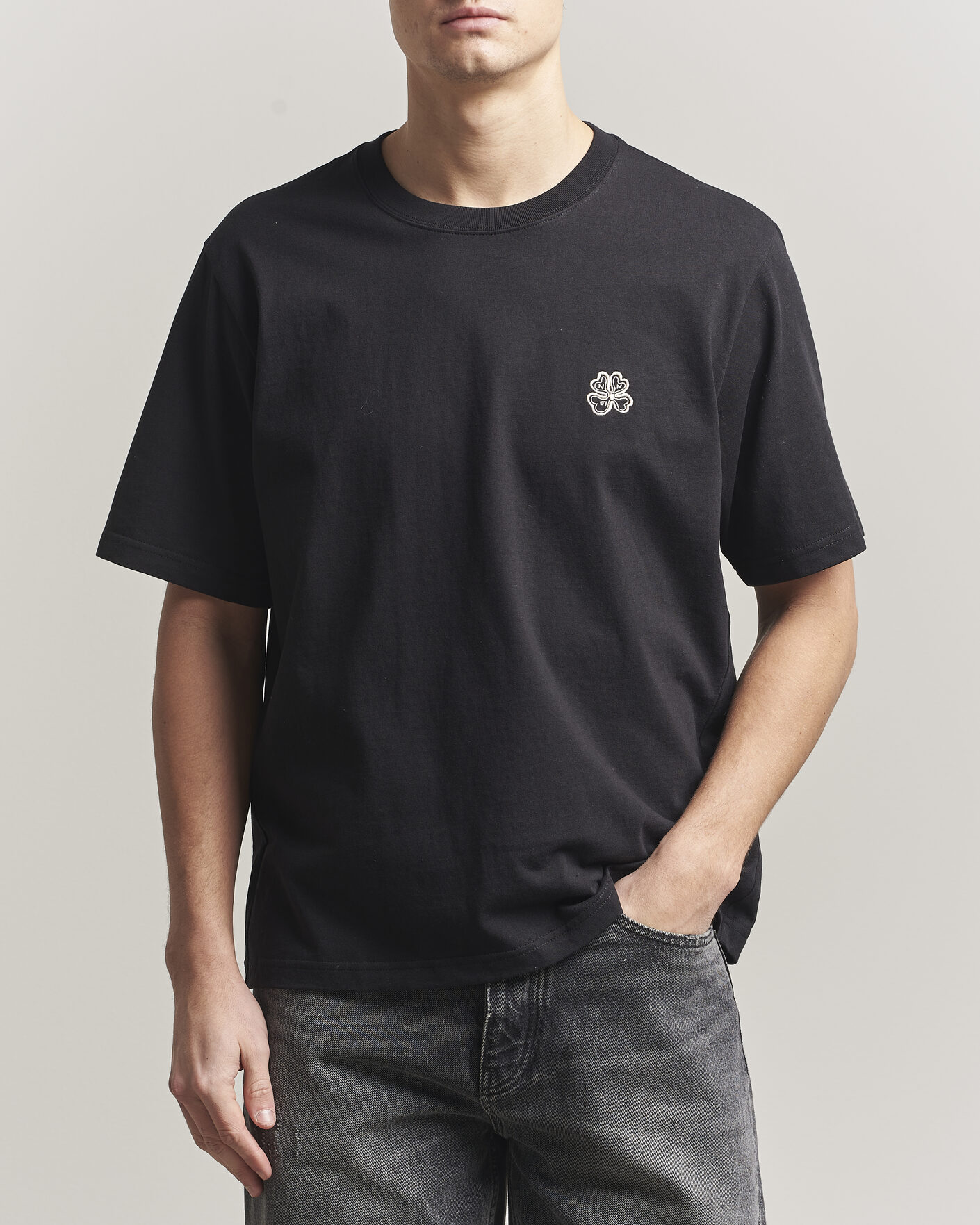 Herren | T-Shirts | NN07 | Jett Embroidered Crew Neck T-Shirt Black
