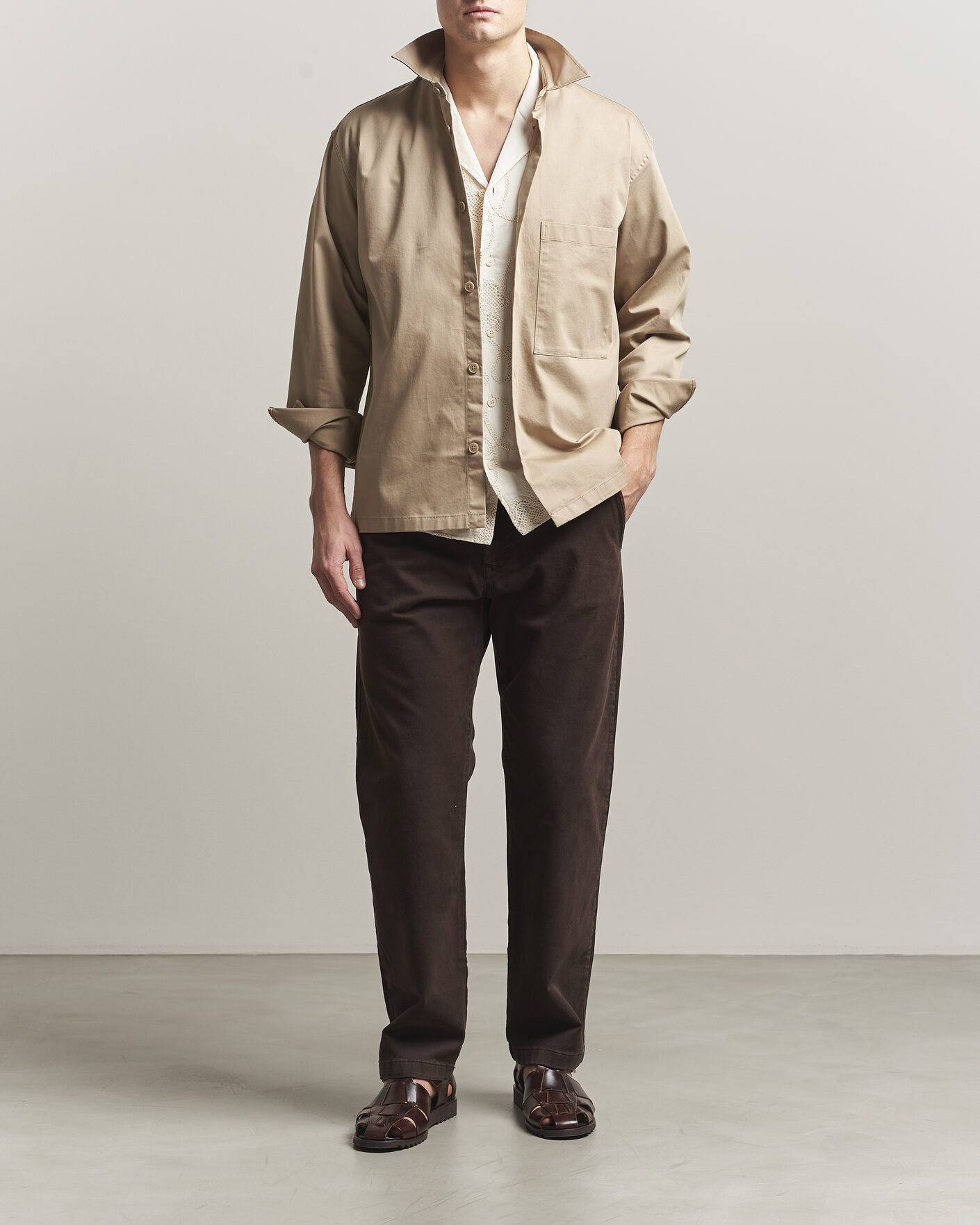 Herren | Hemden | NN07 | Freddy Cotton Overshirt Desert Khaki