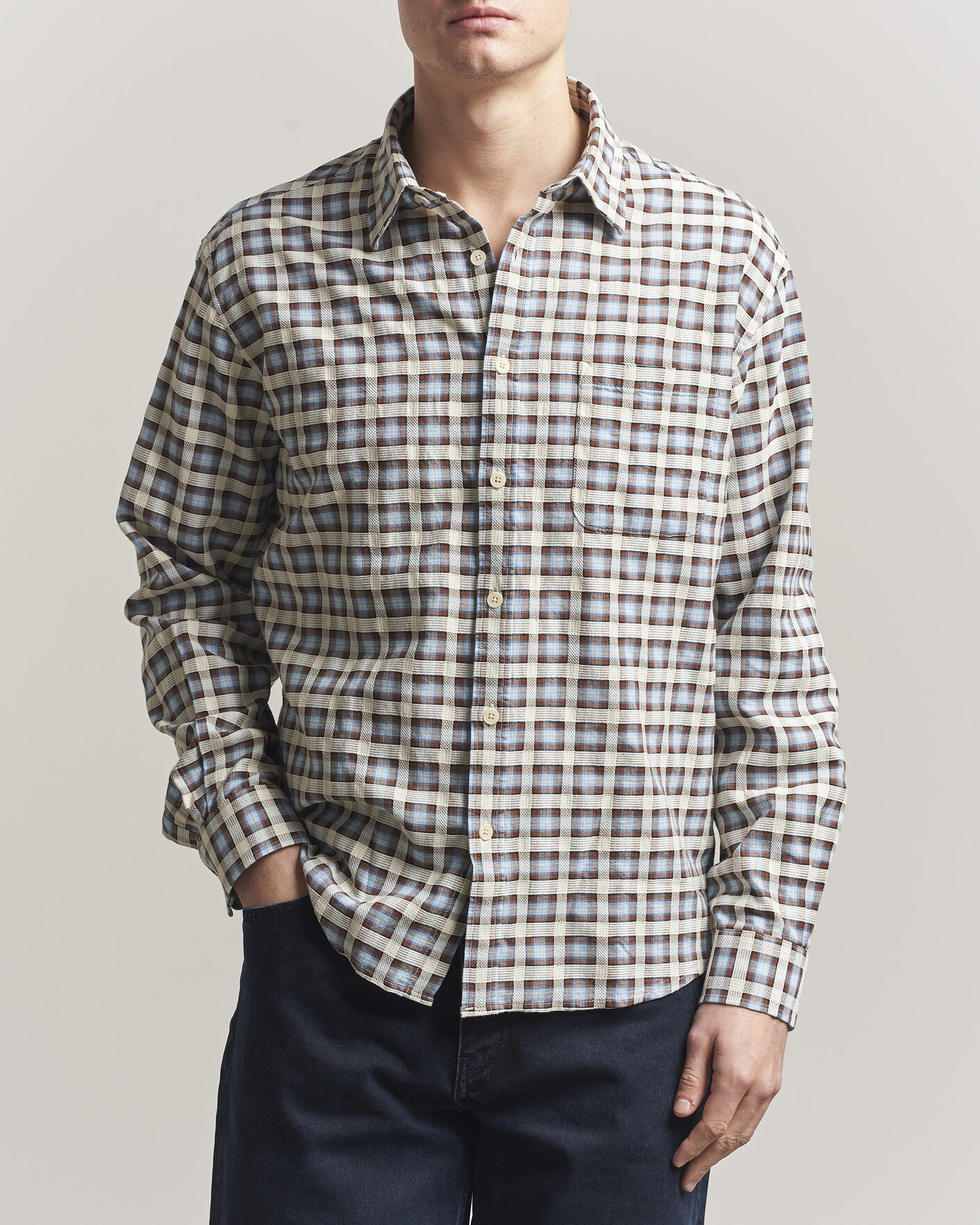 Herren | Hemden | NN07 | Deon Checked Shirt Blue