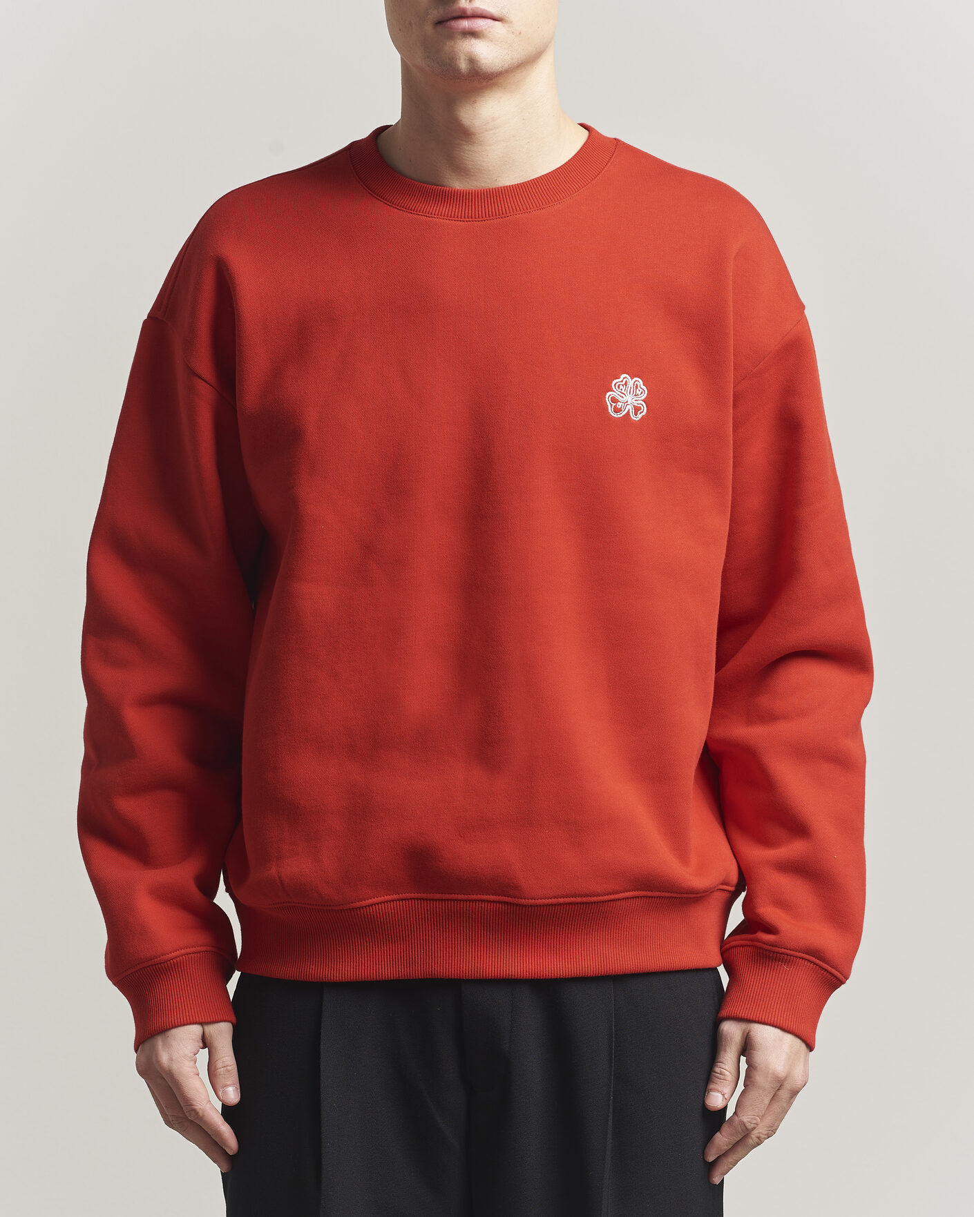 Herren | Pullover | NN07 | David Embroidered Crew Neck Sweatshirt Chili Red