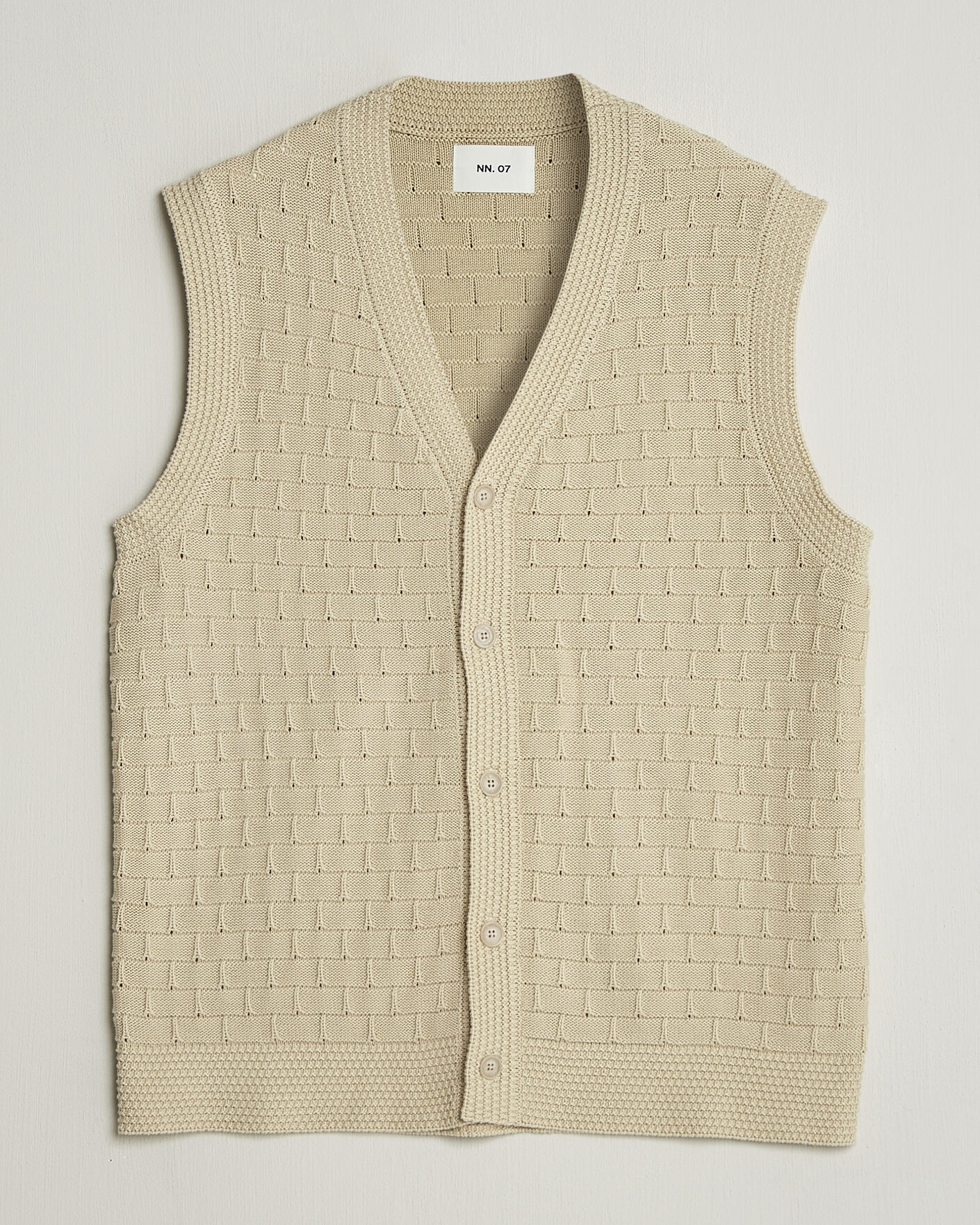 Herren | Pullover | NN07 | Reece Knitted Vest Ecru