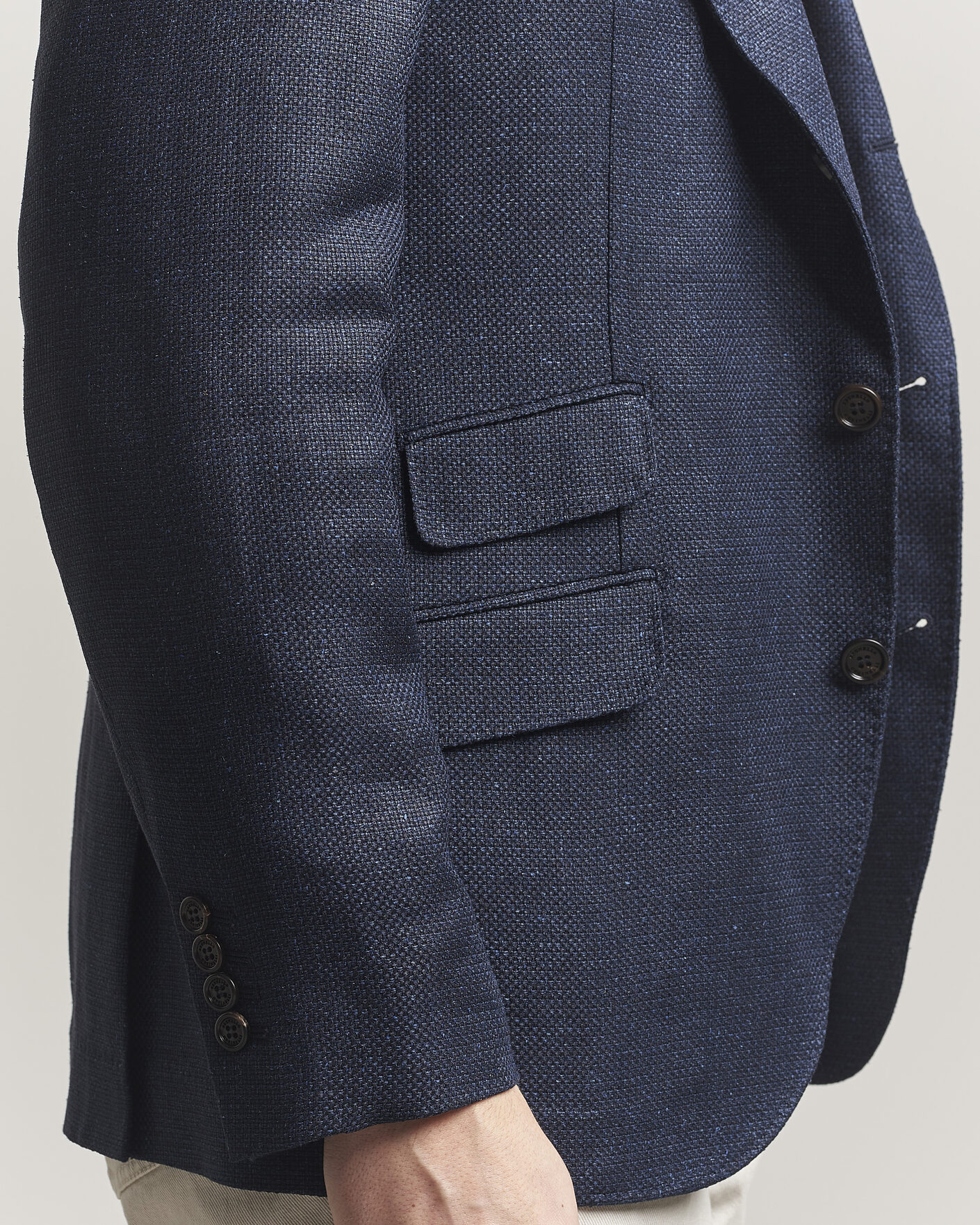 Herren | Sakkos | Brunello Cucinelli | Linen/Silk Hopsack Blazer Navy