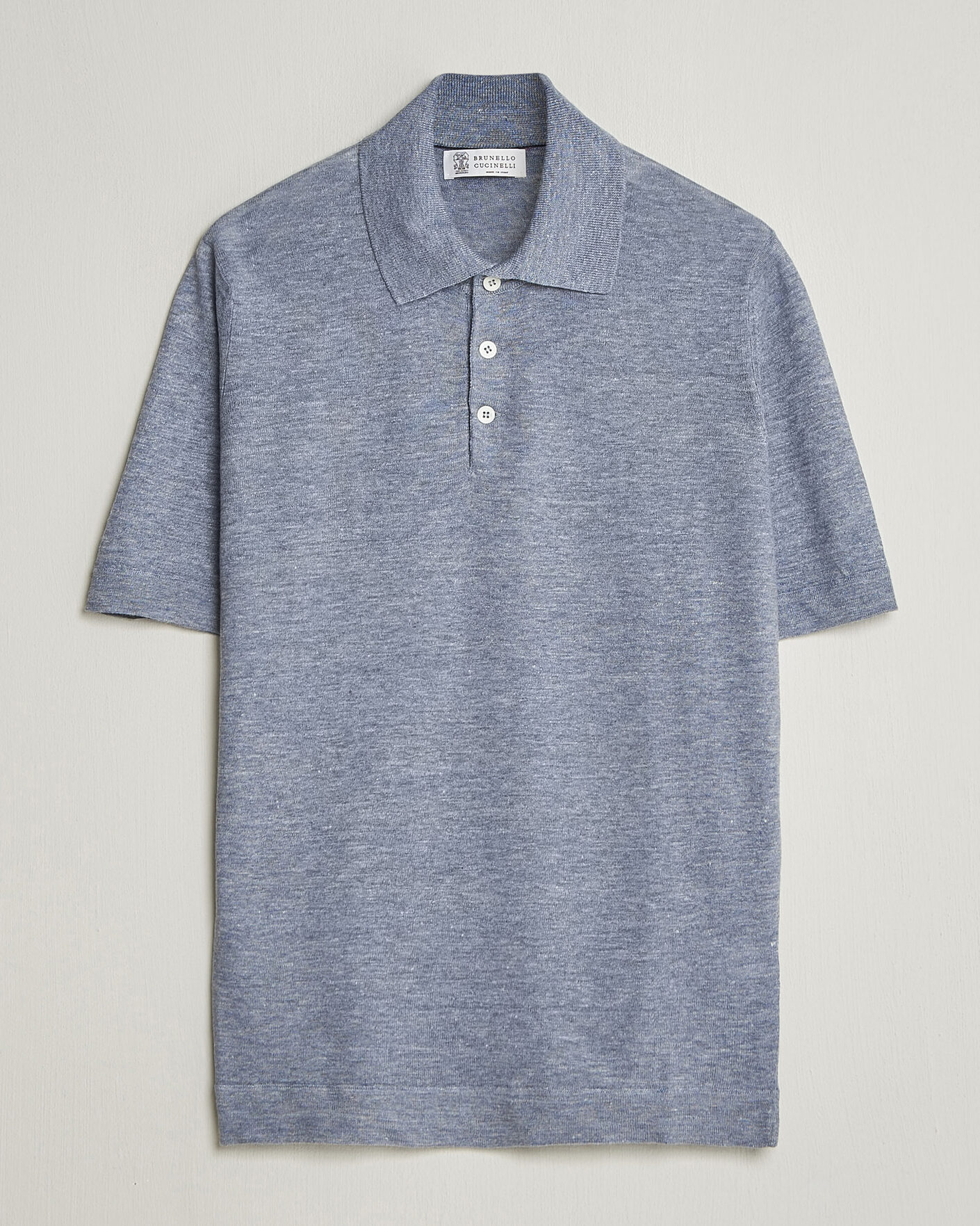 Herren | Poloshirts | Brunello Cucinelli | Linen Knitted Polo Light Blue