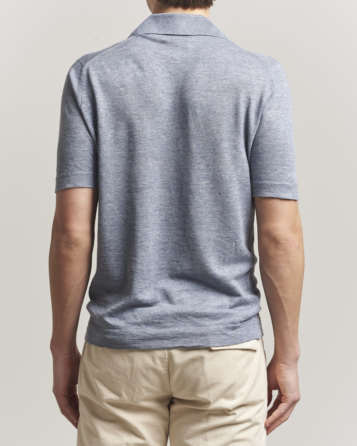 Herren | Poloshirts | Brunello Cucinelli | Linen Knitted Polo Light Blue