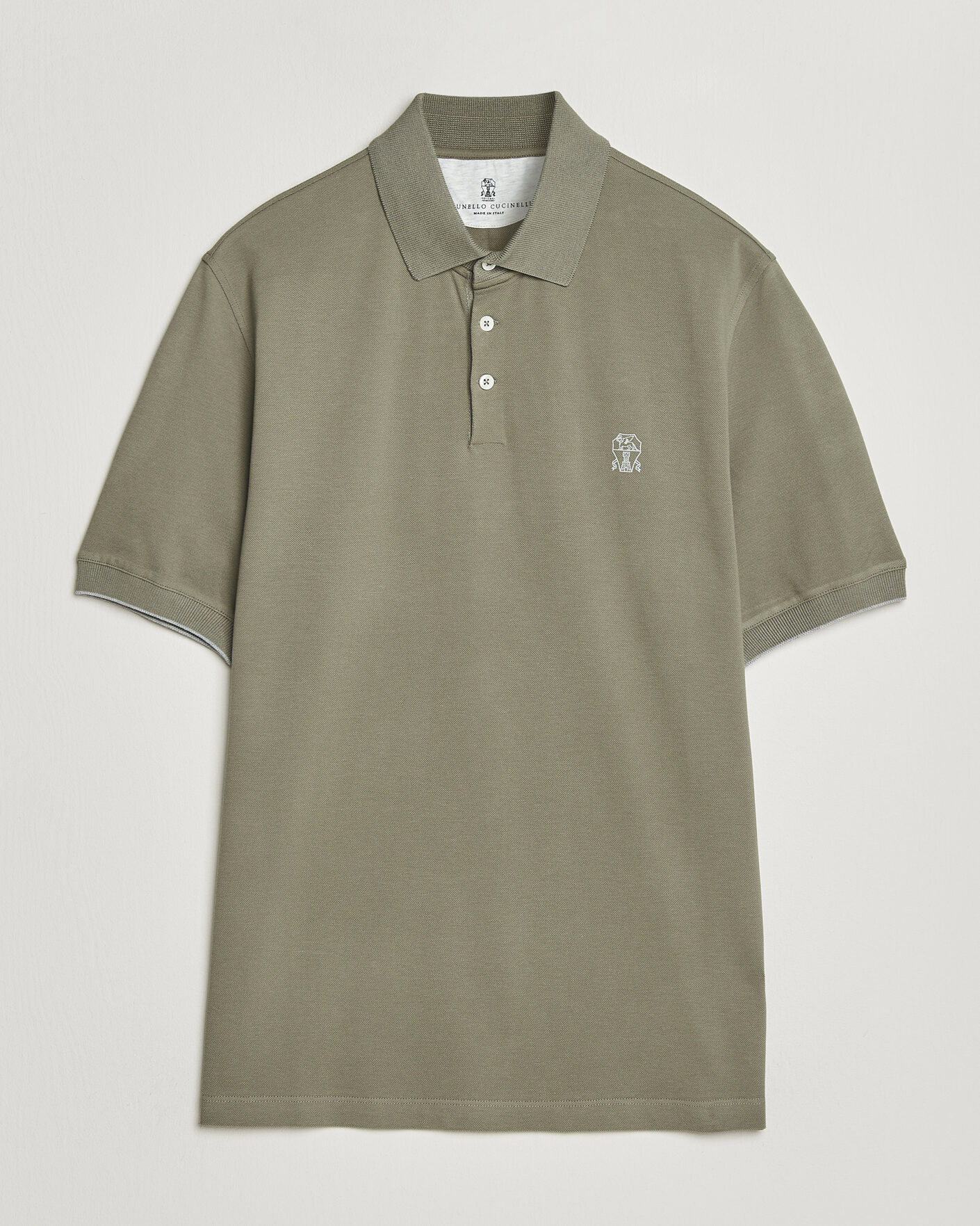 Herren | Poloshirts | Brunello Cucinelli | Short Sleeve Logo Polo Olive
