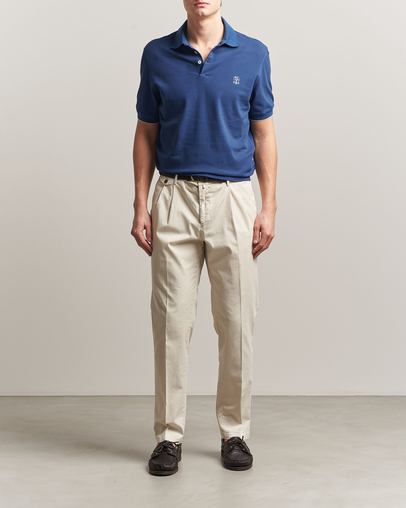 Herren | Poloshirts | Brunello Cucinelli | Short Sleeve Logo Polo Blue