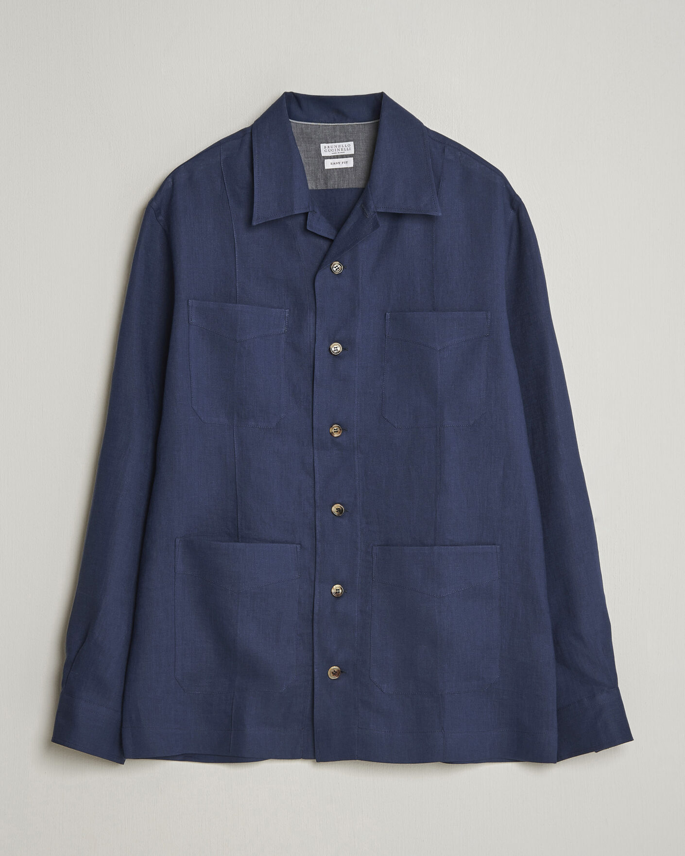 Herren | Hemden | Brunello Cucinelli | Linen Shirt Jacket Navy