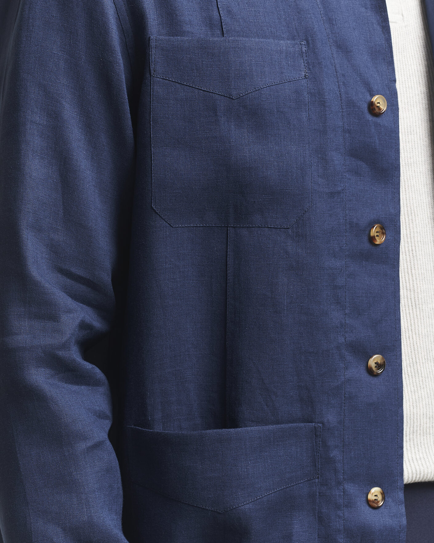 Herren | Hemden | Brunello Cucinelli | Linen Shirt Jacket Navy