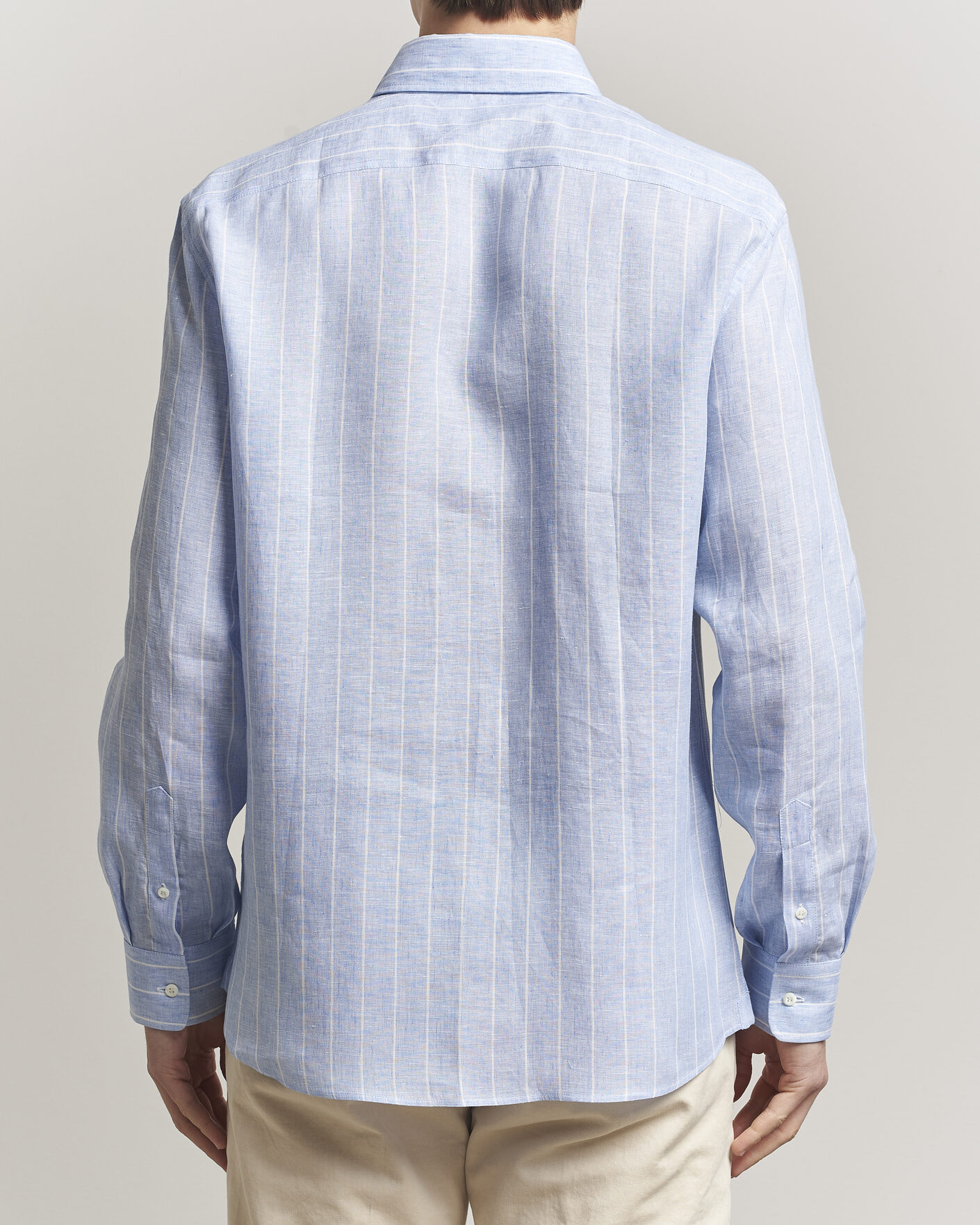 Herren | Hemden | Brunello Cucinelli | Easy Fit Linen Shirt Light Blue Stripe