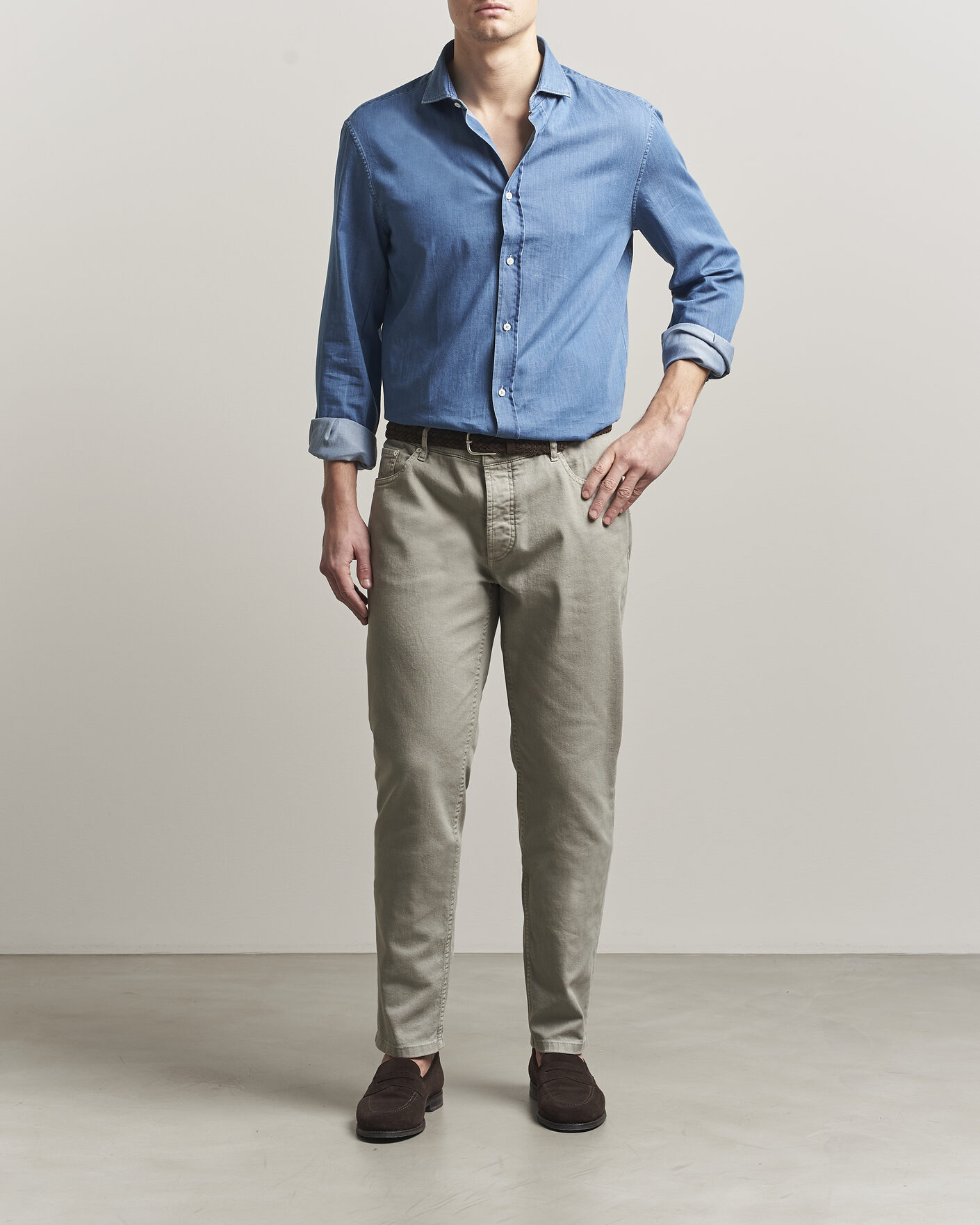 Herren | Hemden | Brunello Cucinelli | Easy Fit Denim Shirt Medium Blue Wash