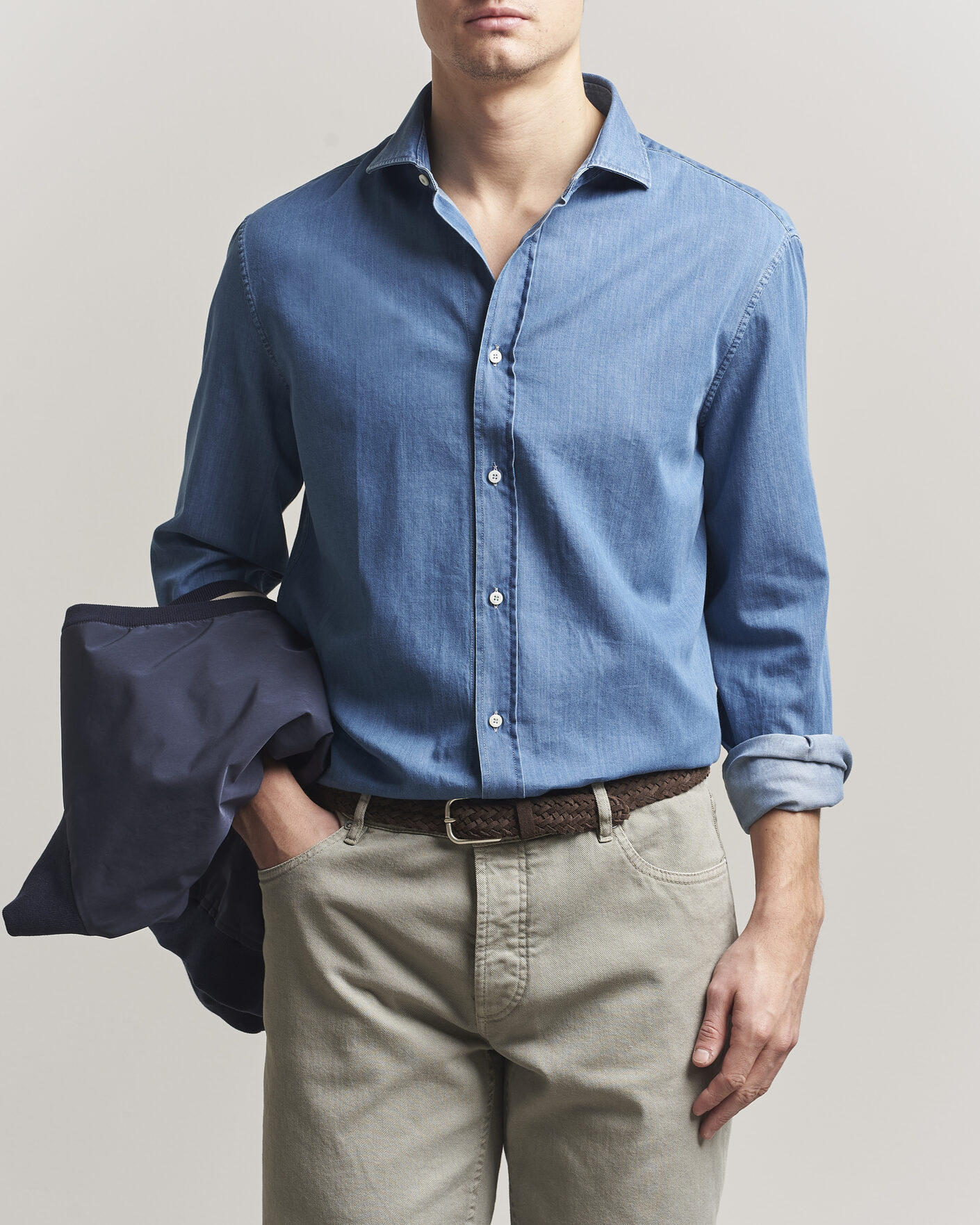 Herren | Hemden | Brunello Cucinelli | Easy Fit Denim Shirt Medium Blue Wash