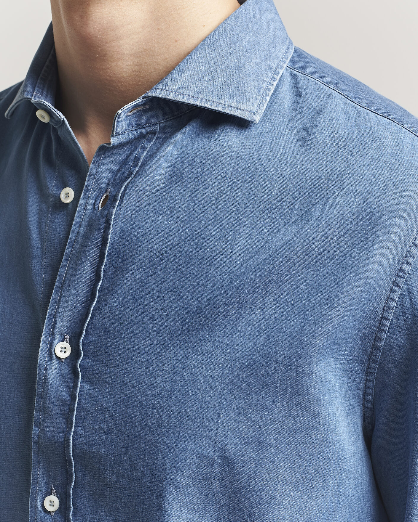Herren | Hemden | Brunello Cucinelli | Easy Fit Denim Shirt Medium Blue Wash