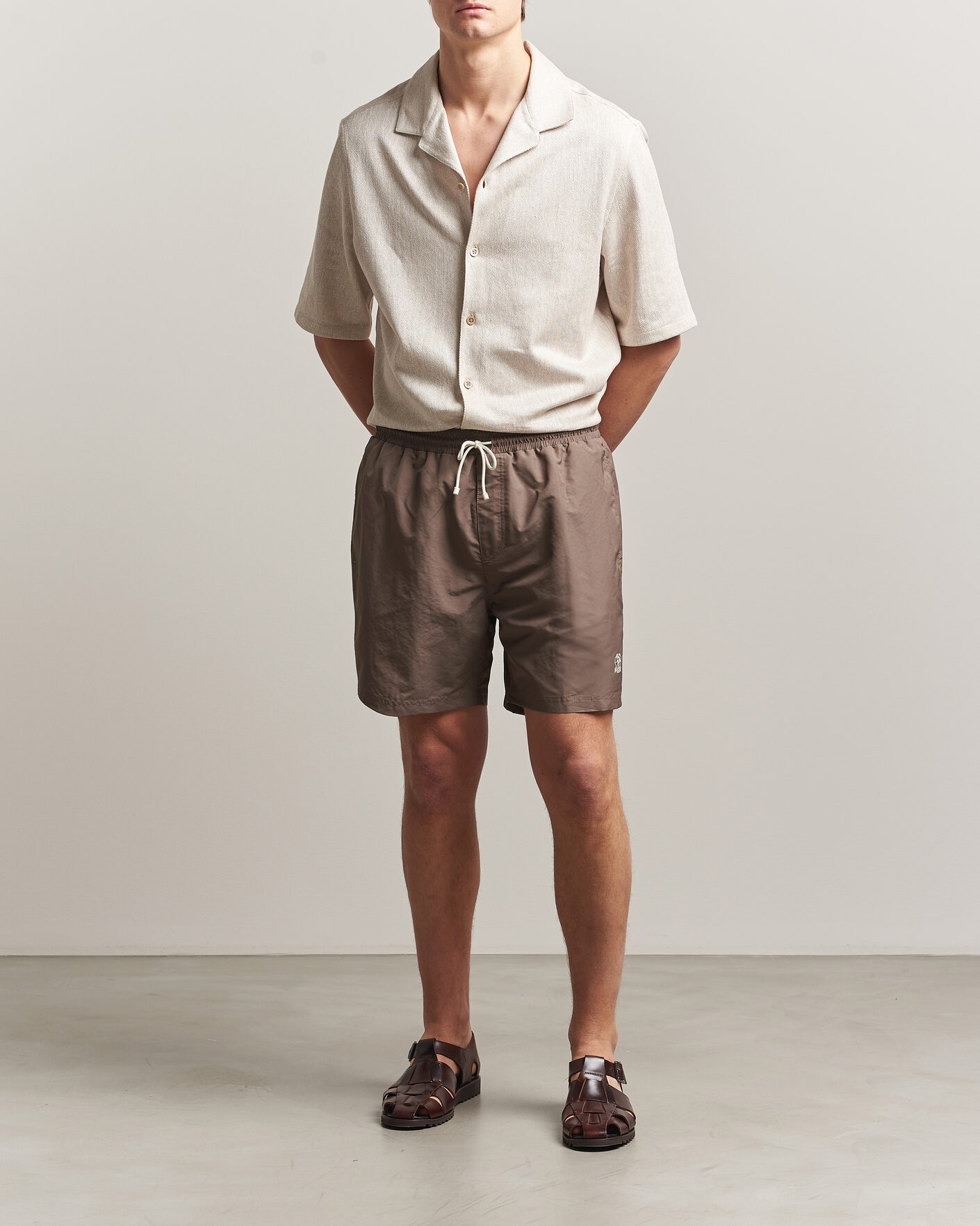 Herren | Badehosen | Brunello Cucinelli | Nylon Swim Trunks Brown
