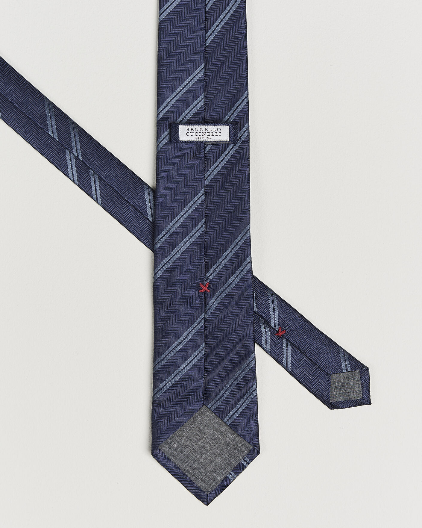 Herren | Krawatten | Brunello Cucinelli | Regimental Stripe Silk Tie Navy