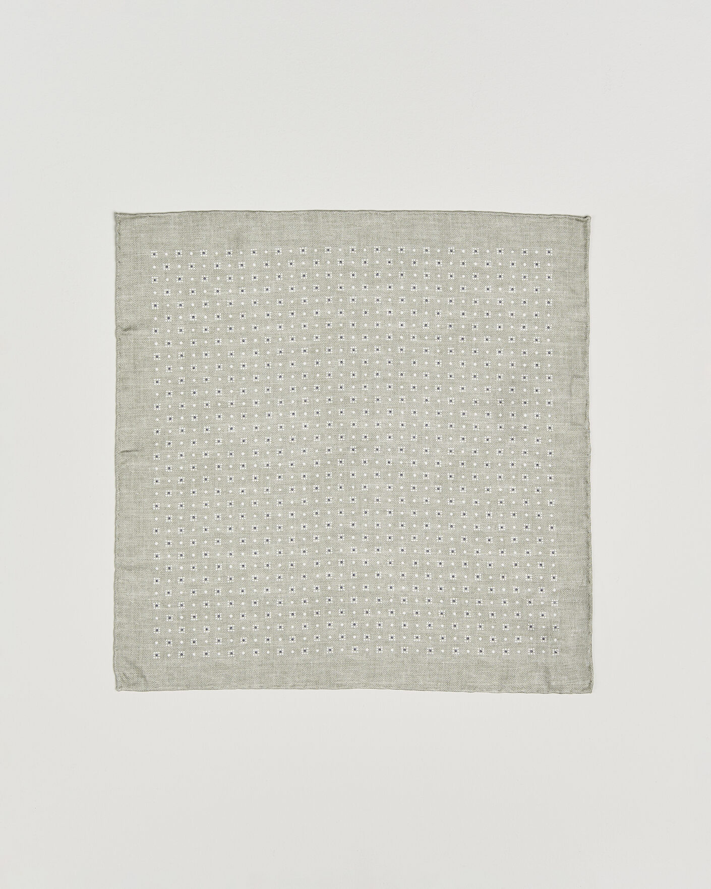 Herren | Einstecktücher | Brunello Cucinelli | Printed Silk Pocket Square Olive