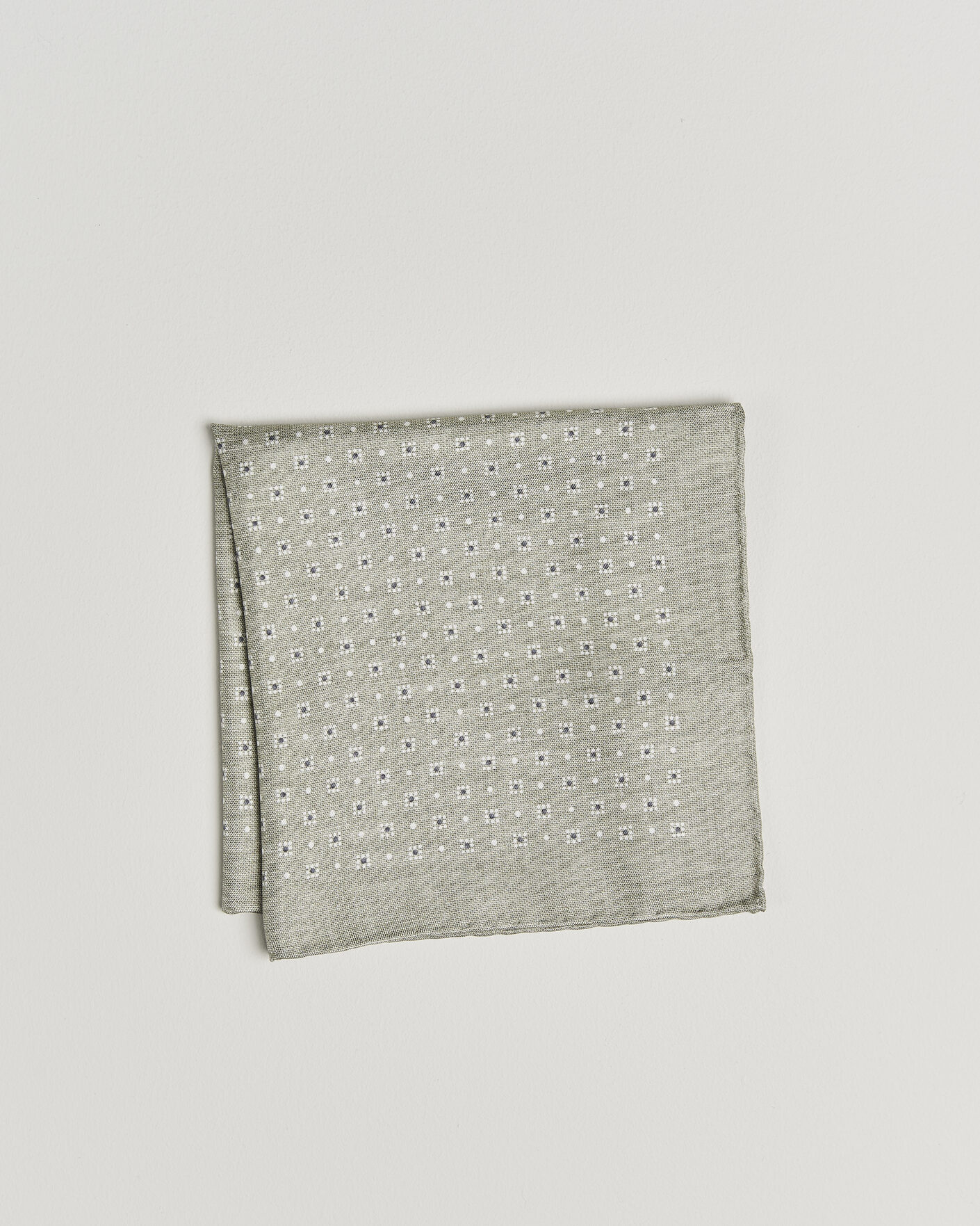 Herren | Einstecktücher | Brunello Cucinelli | Printed Silk Pocket Square Olive