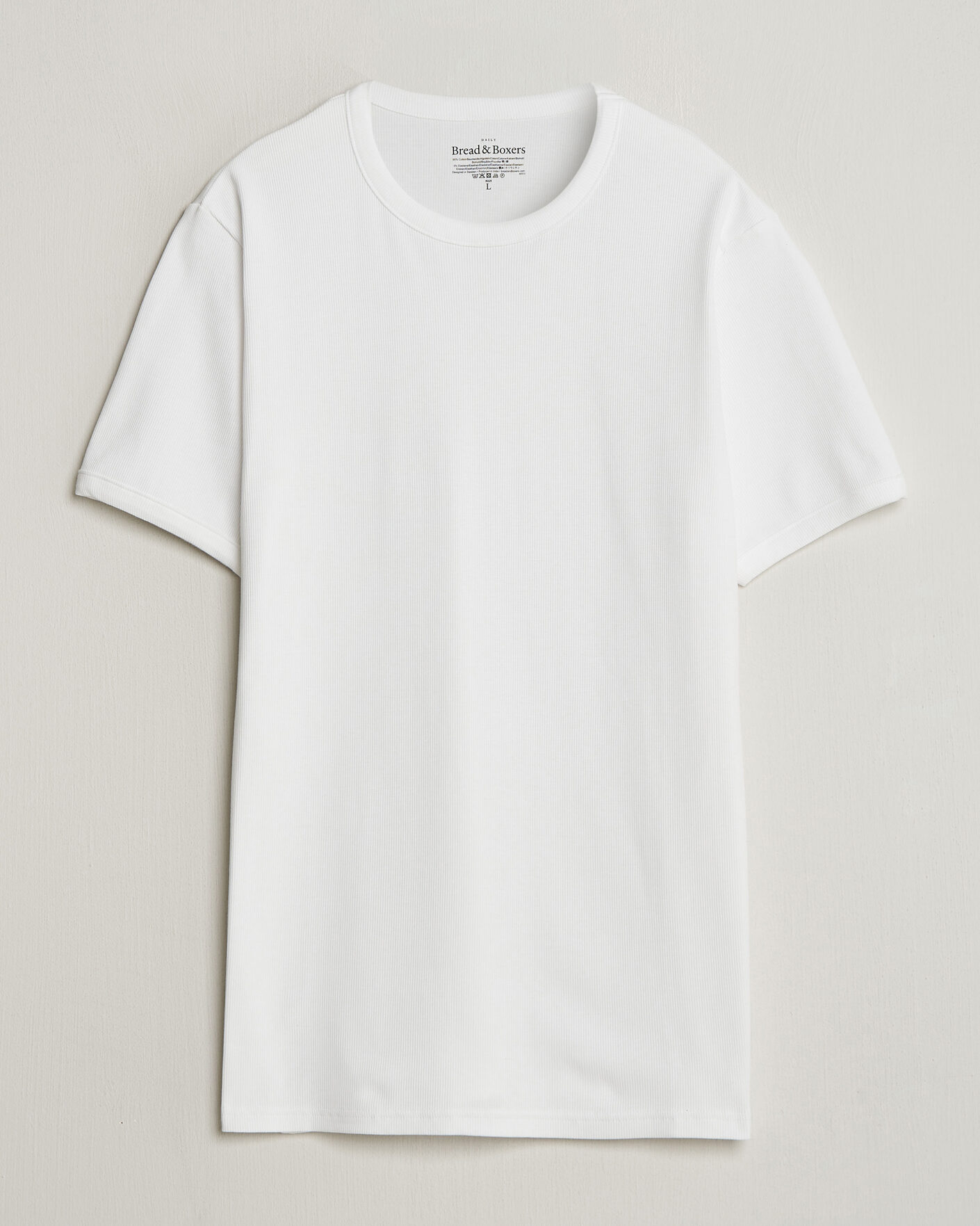 Herren | T-Shirts | Bread & Boxers | Ribbed Crew Neck T-Shirt White