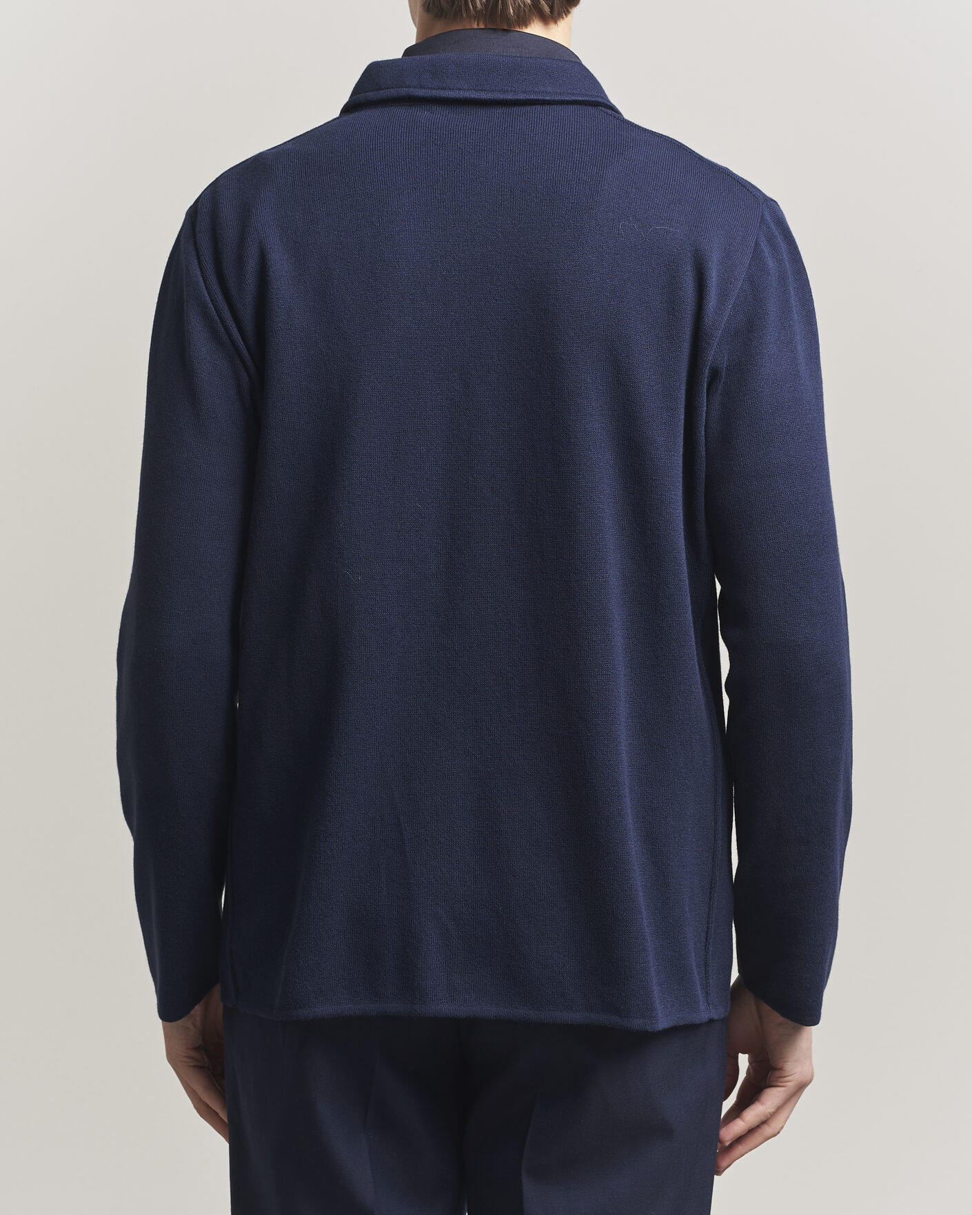 Herren | Jacken | Lardini | Knitted Cotton Pocket Shirt Jacket Navy