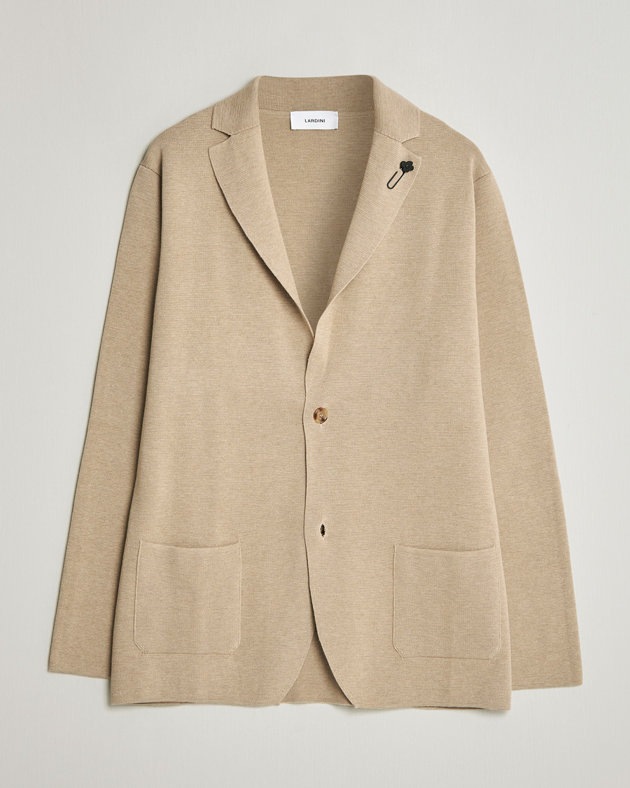 Herren | Sakkos | Lardini | Knitted Cotton Blazer Beige