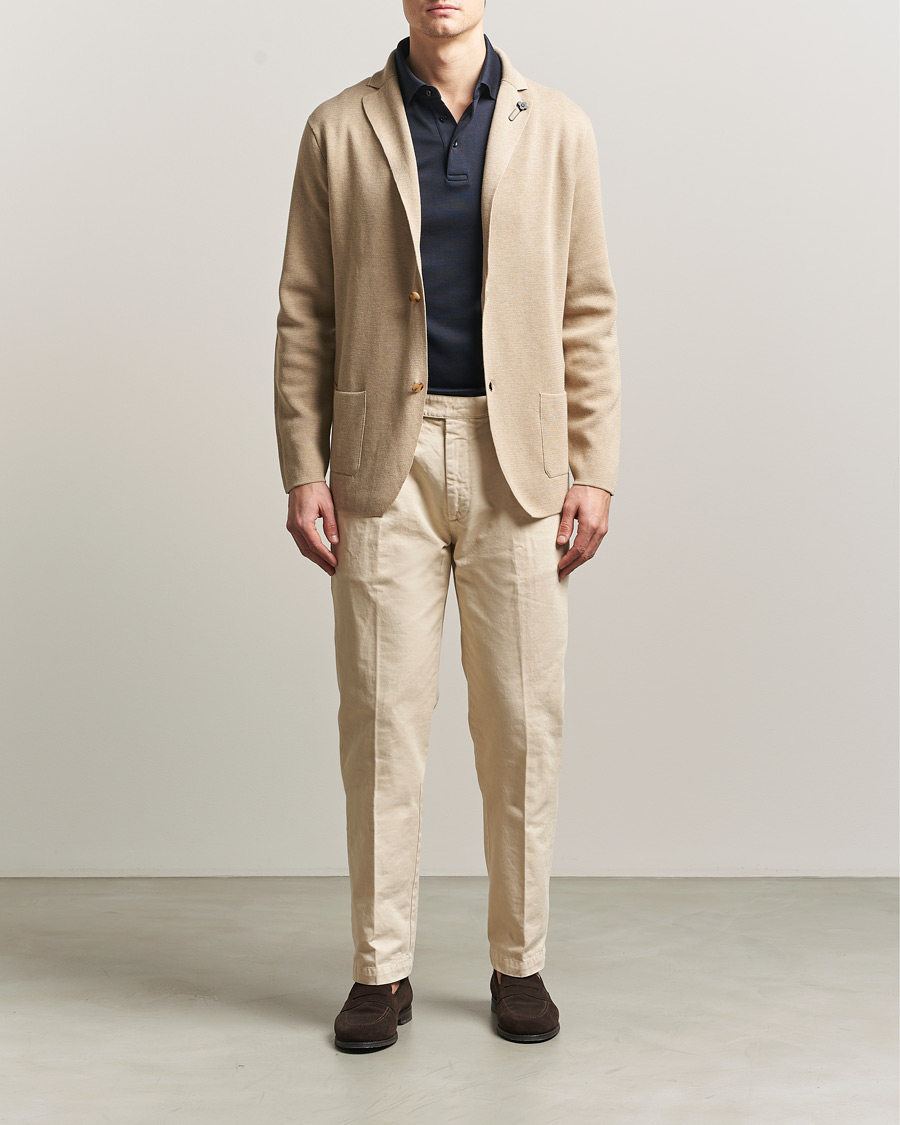 Herren | Sakkos | Lardini | Knitted Cotton Blazer Beige